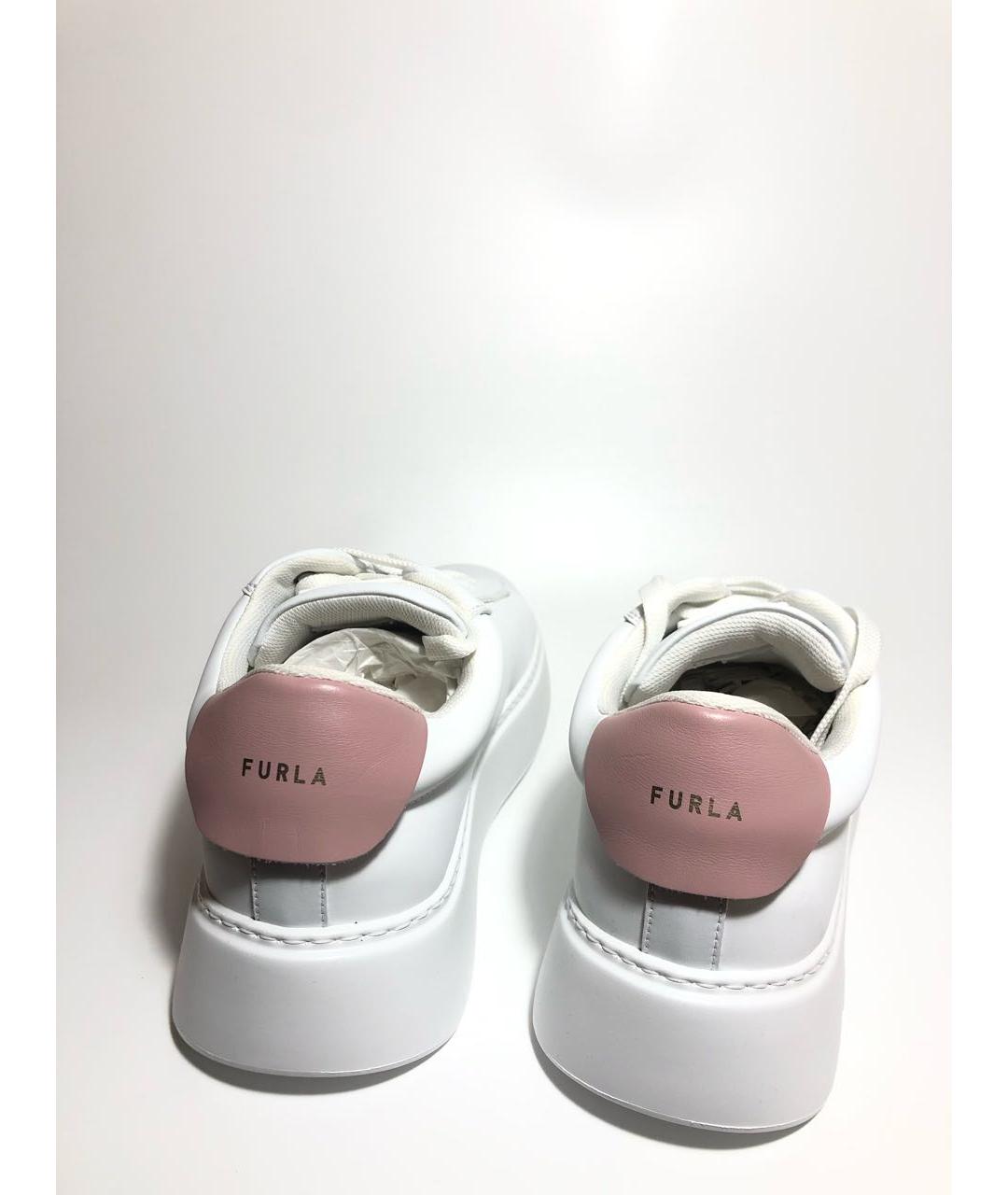 FURLA Белые кожаные кеды, фото 5