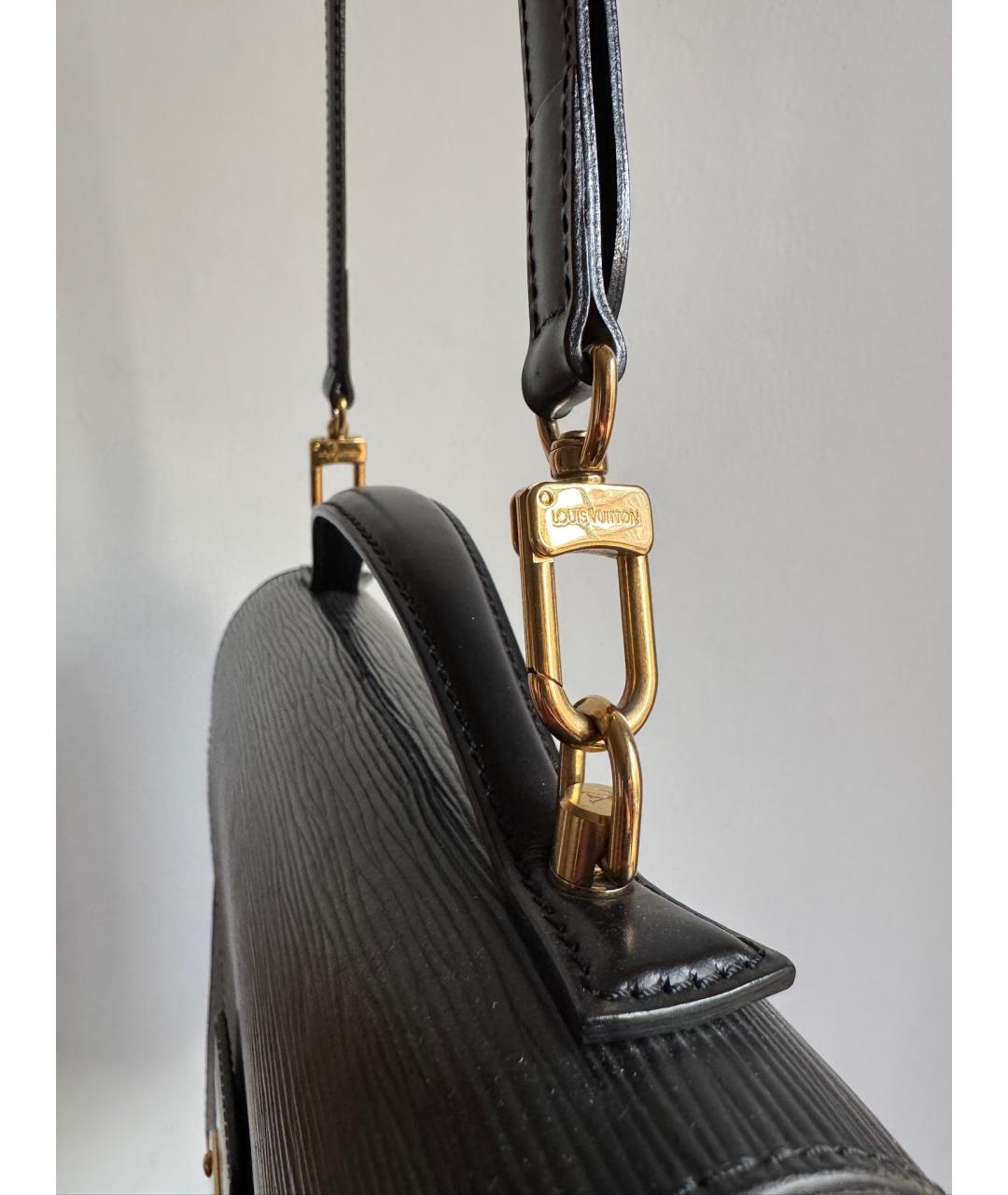 LOUIS VUITTON Черная кожаная сумка через плечо, фото 5