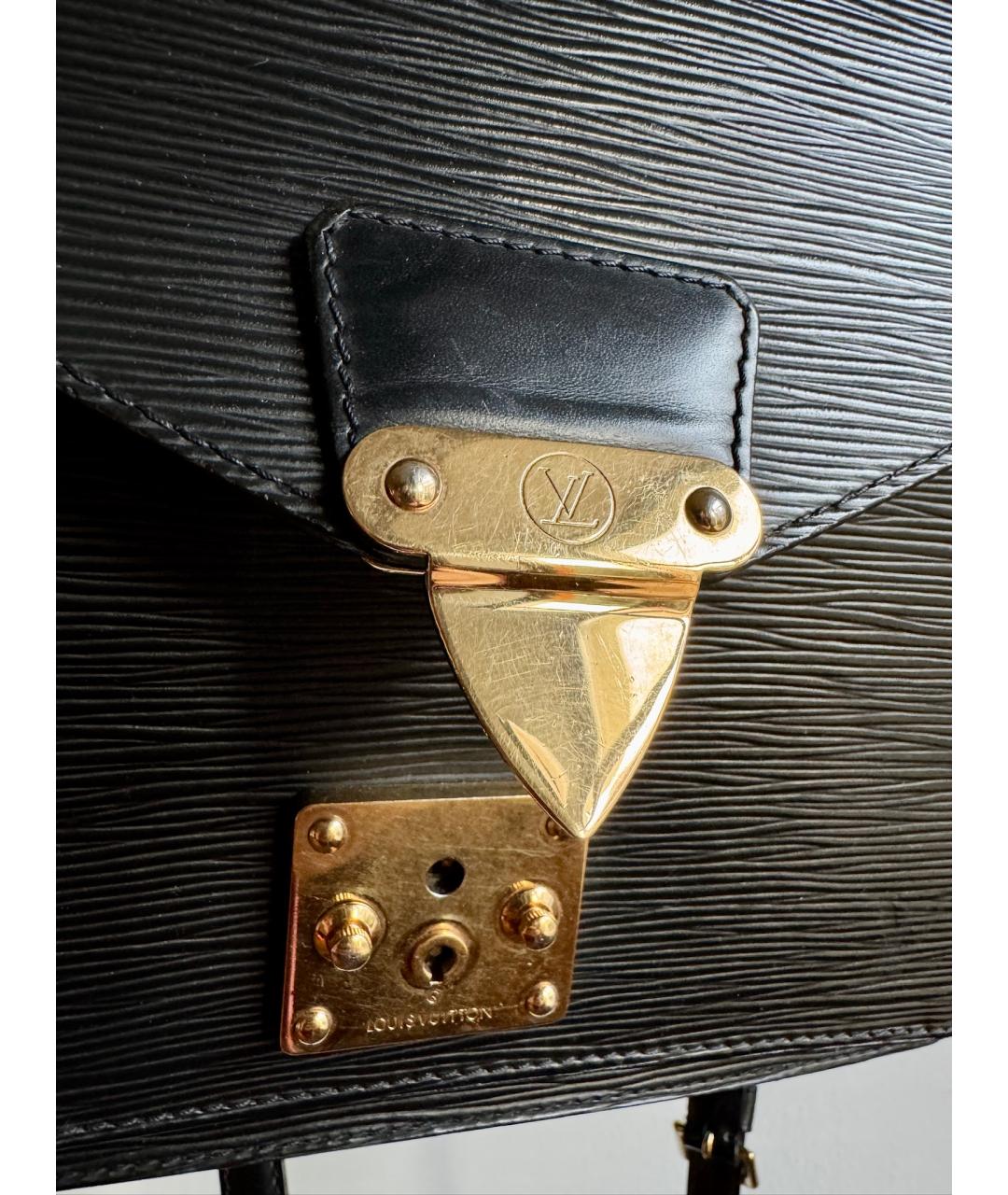 LOUIS VUITTON Черная кожаная сумка через плечо, фото 3