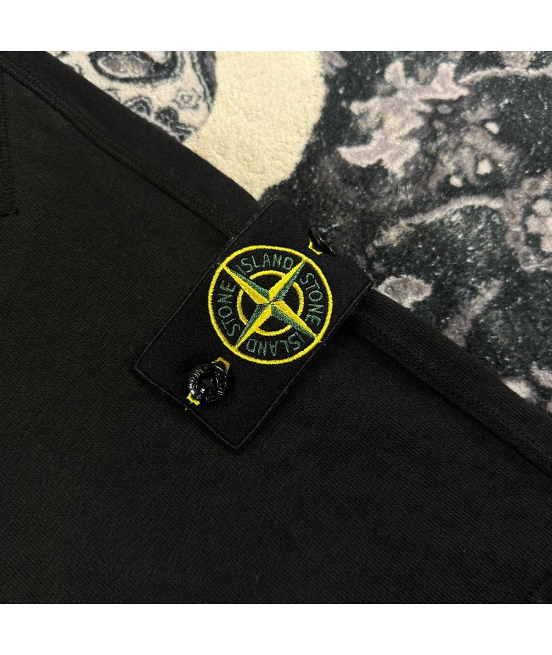 STONE ISLAND Черные хлопковые шорты, фото 3