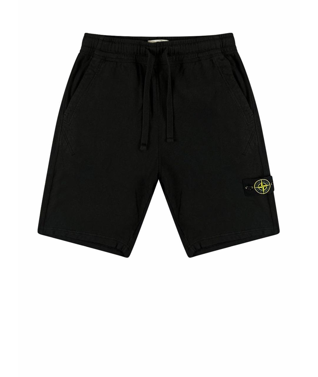 STONE ISLAND Черные хлопковые шорты, фото 1