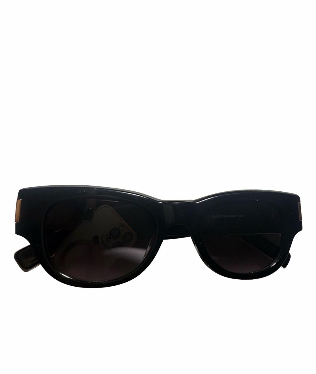 SAINT LAURENT Черные пластиковые солнцезащитные очки, фото 1