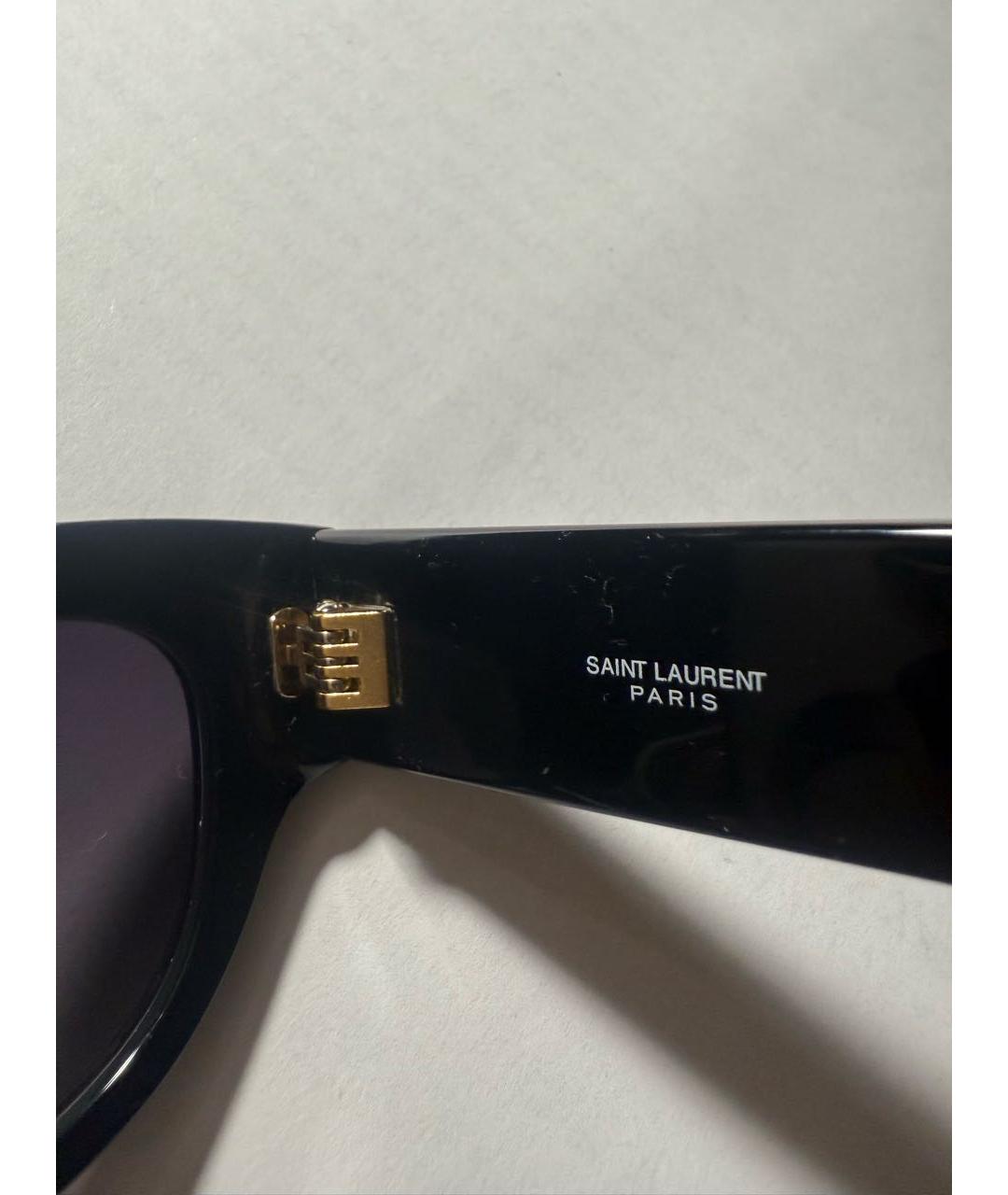 SAINT LAURENT Черные пластиковые солнцезащитные очки, фото 5