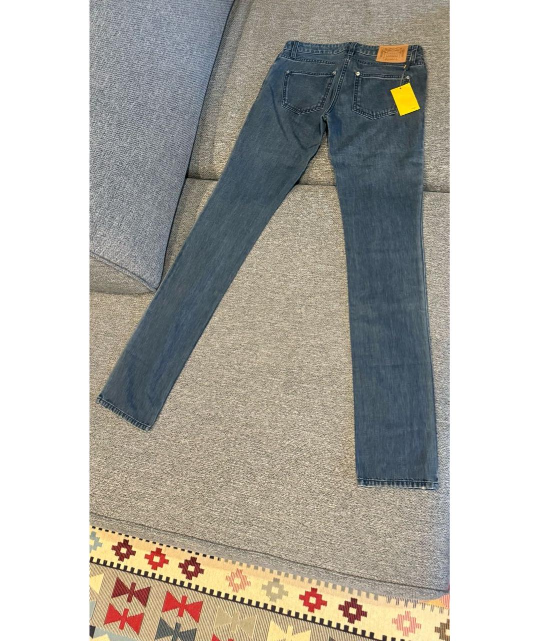 FENDI Темно-синие хлопковые прямые джинсы, фото 2