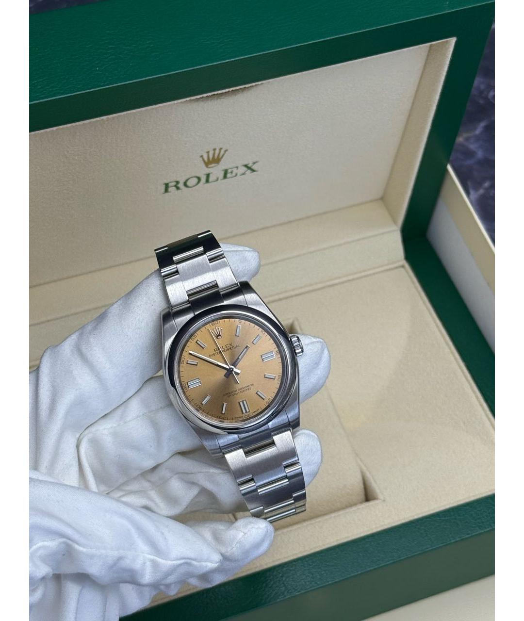 ROLEX Золотые металлические часы, фото 4