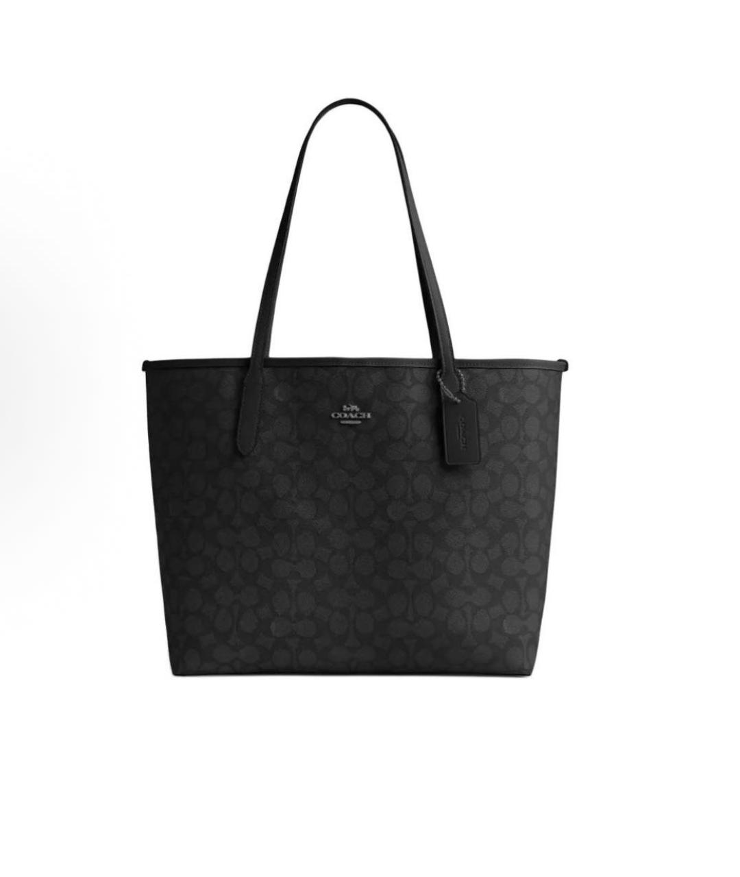 COACH Черная кожаная сумка тоут, фото 1