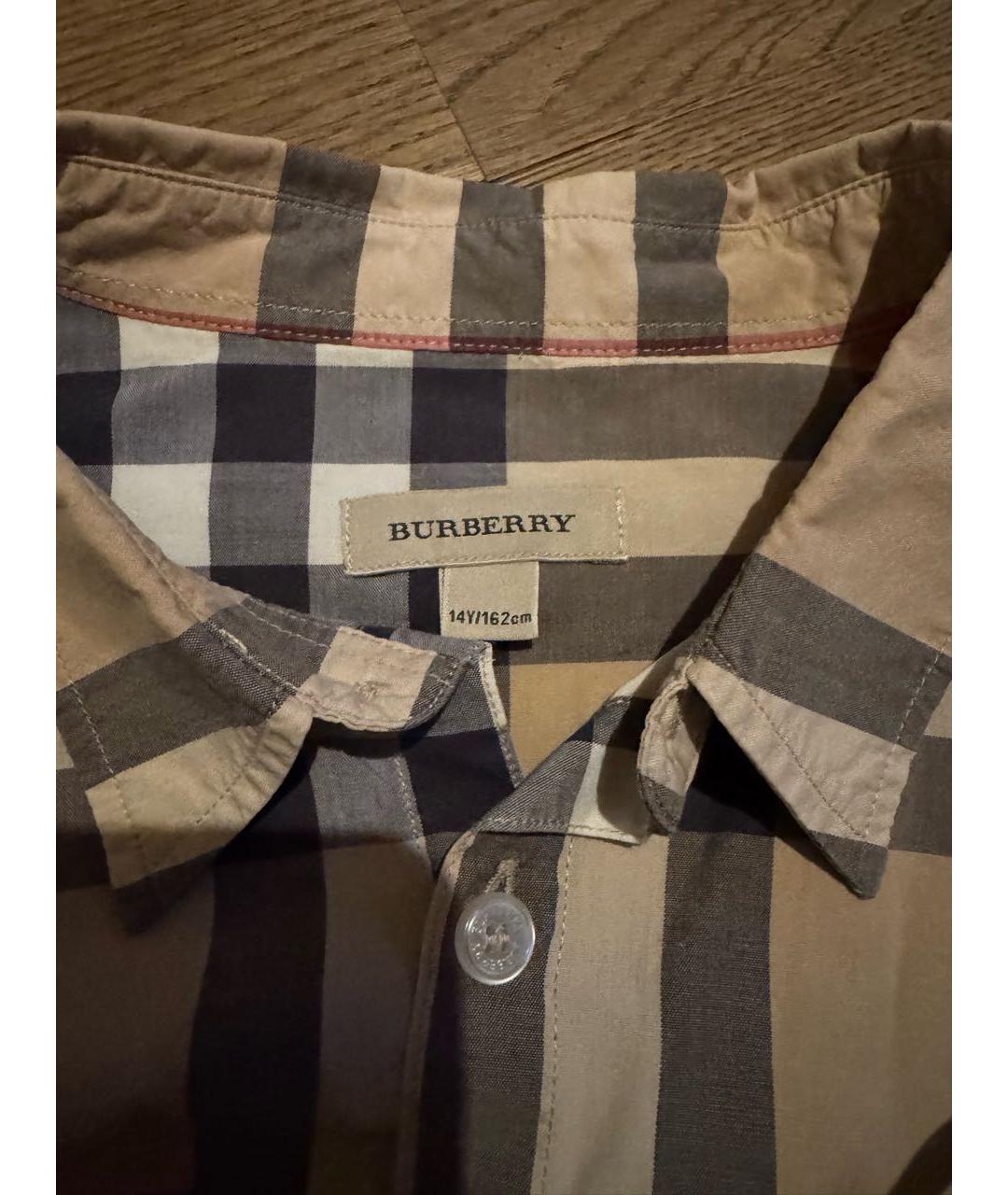 BURBERRY Бежевая хлопковая детская рубашка, фото 3