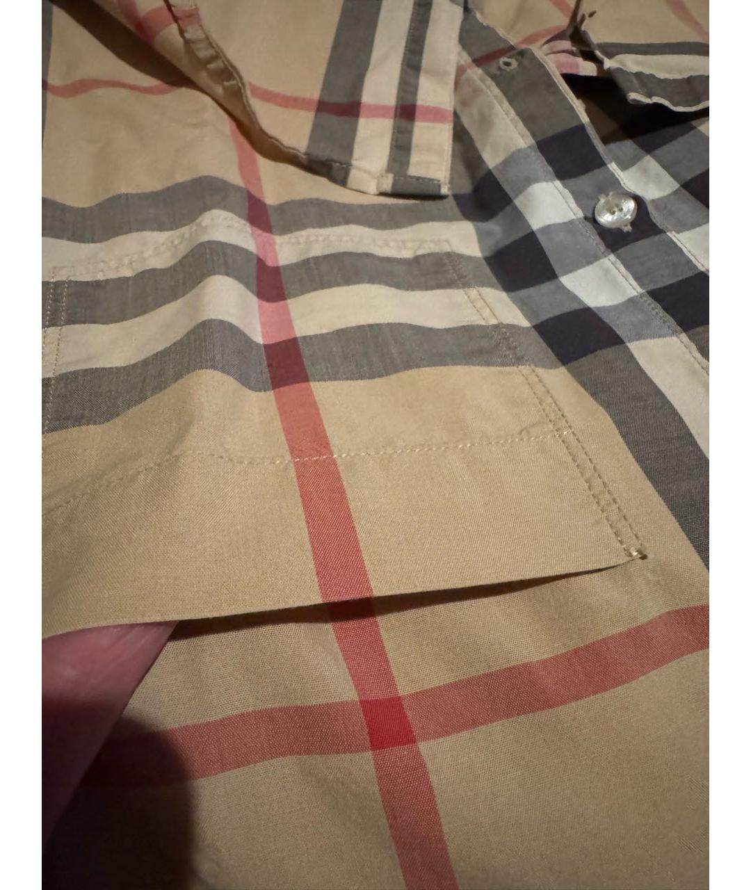 BURBERRY Бежевая хлопковая детская рубашка, фото 6