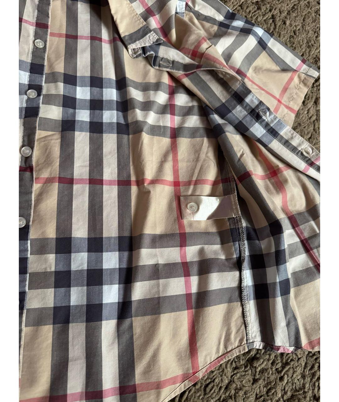 BURBERRY Бежевая хлопковая детская рубашка, фото 5