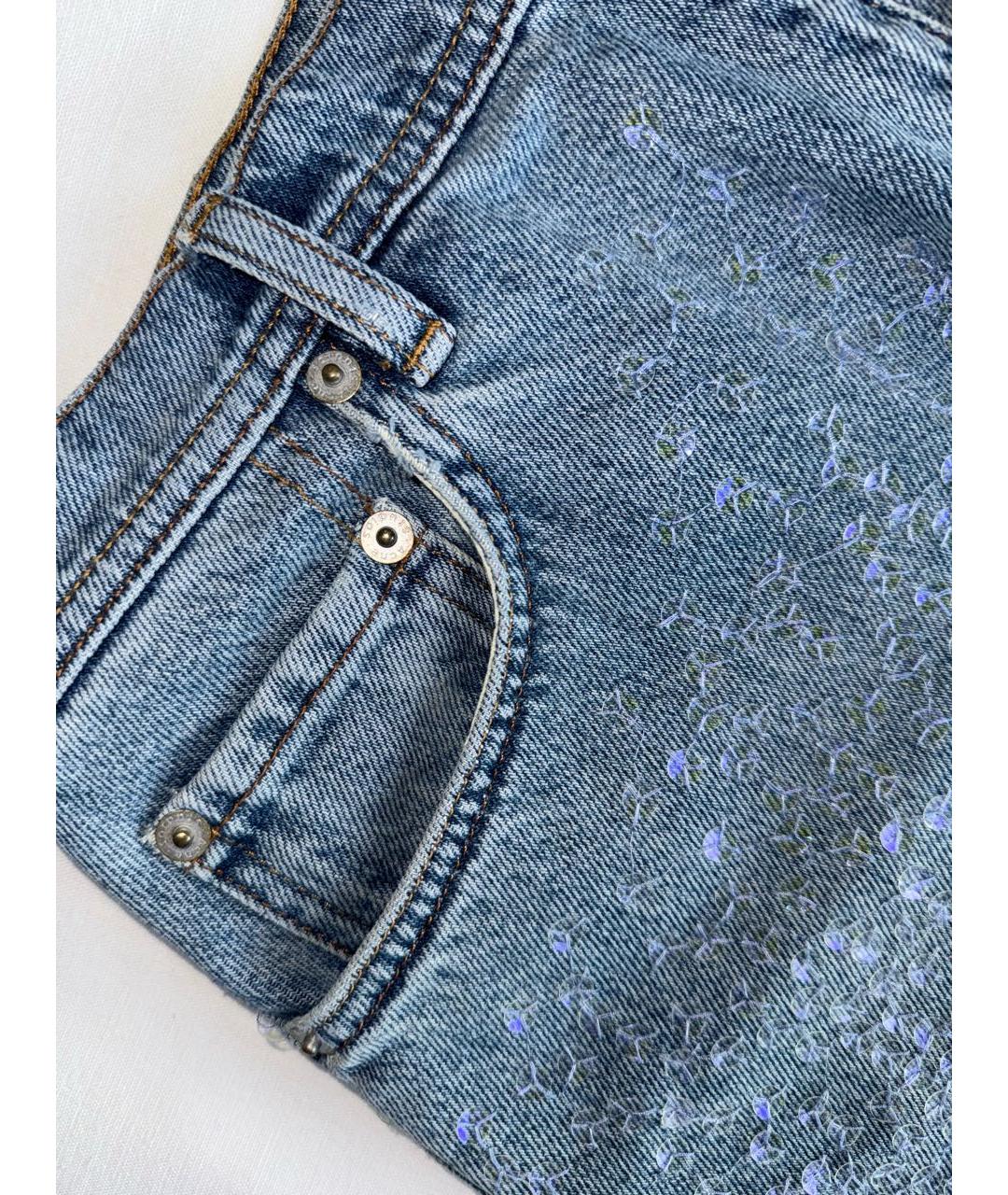 ACNE STUDIOS Голубая деним юбка мини, фото 4