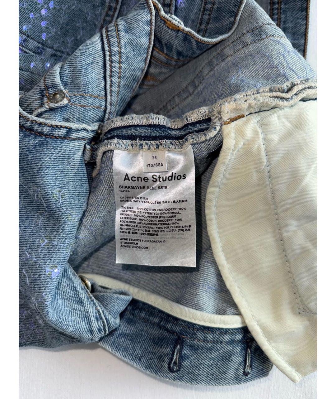 ACNE STUDIOS Голубая деним юбка мини, фото 7