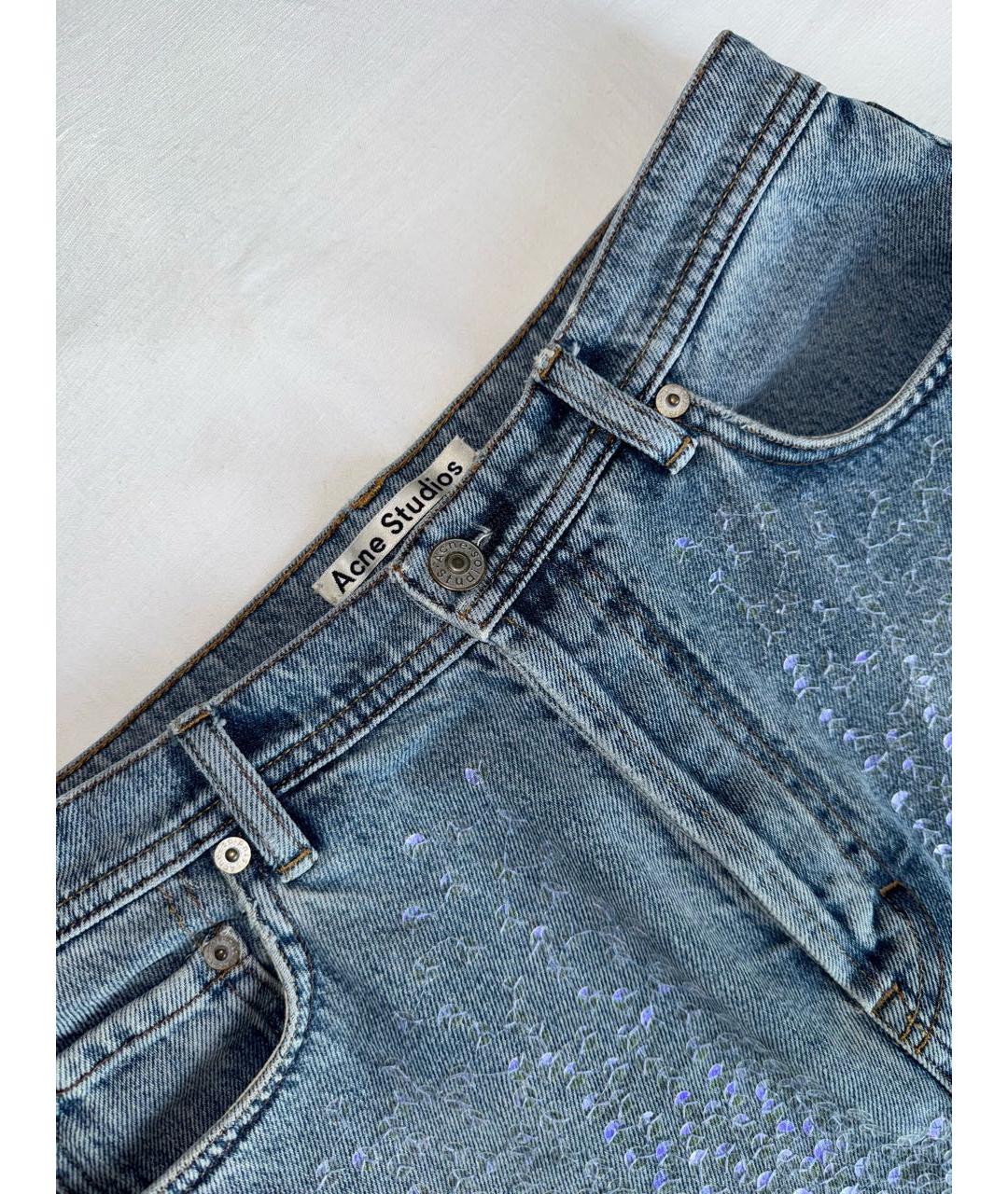 ACNE STUDIOS Голубая деним юбка мини, фото 3