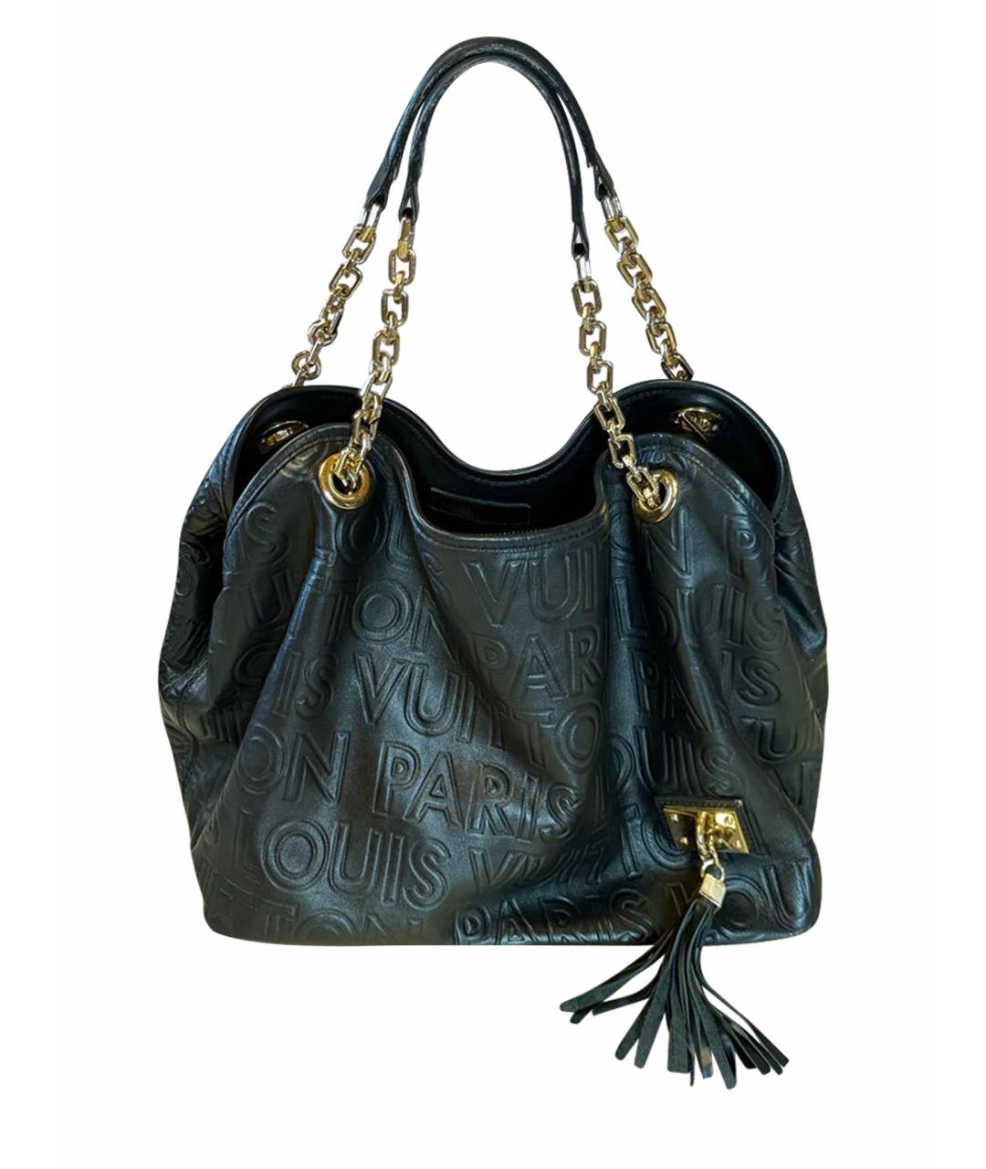 LOUIS VUITTON Черная кожаная сумка тоут, фото 1
