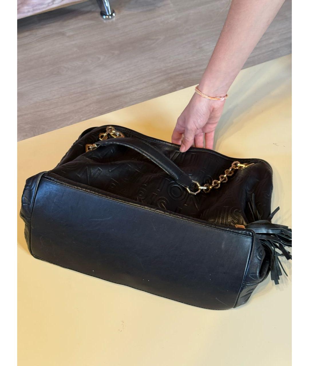 LOUIS VUITTON Черная кожаная сумка тоут, фото 3