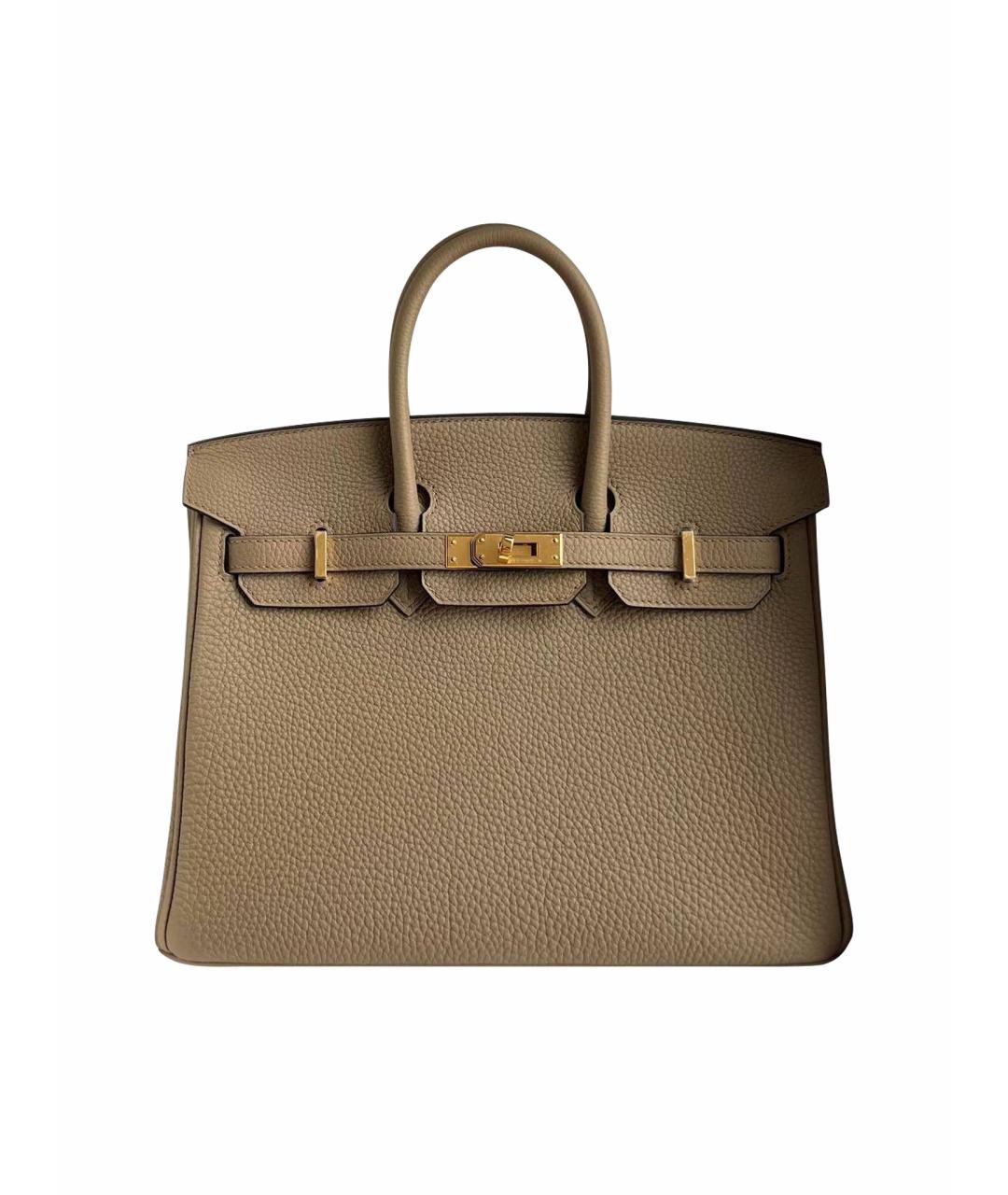 HERMES Бежевая кожаная сумка тоут, фото 1
