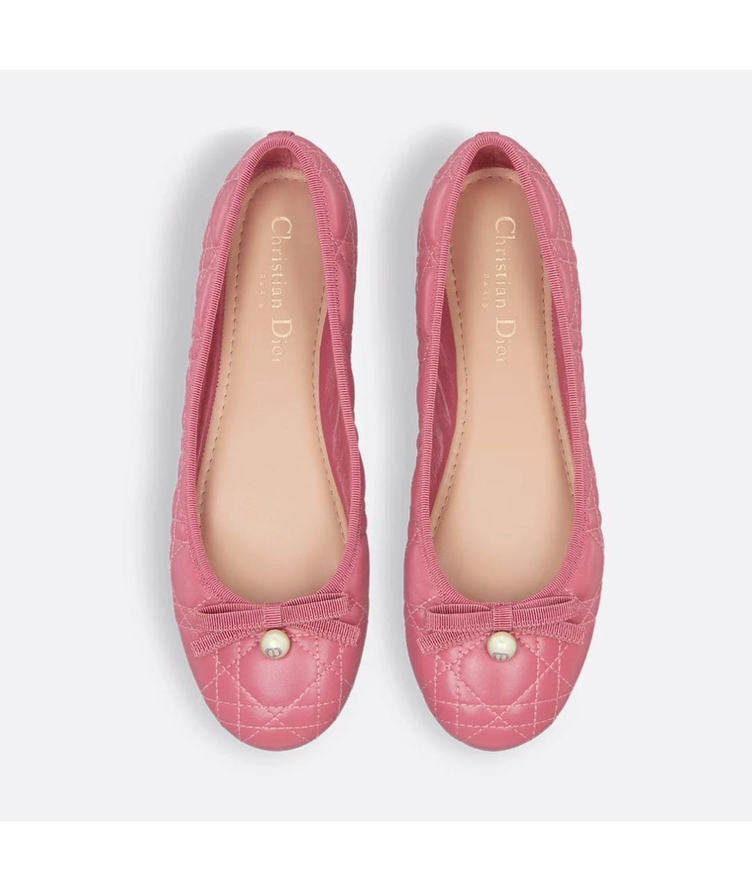CHRISTIAN DIOR Розовые кожаные балетки, фото 6