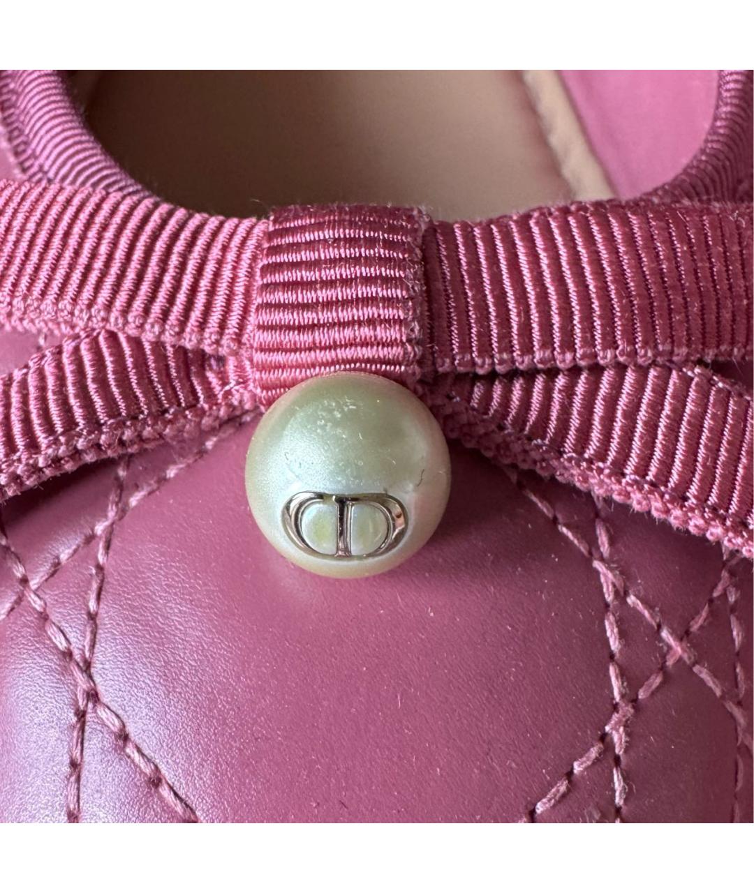 CHRISTIAN DIOR Розовые кожаные балетки, фото 5