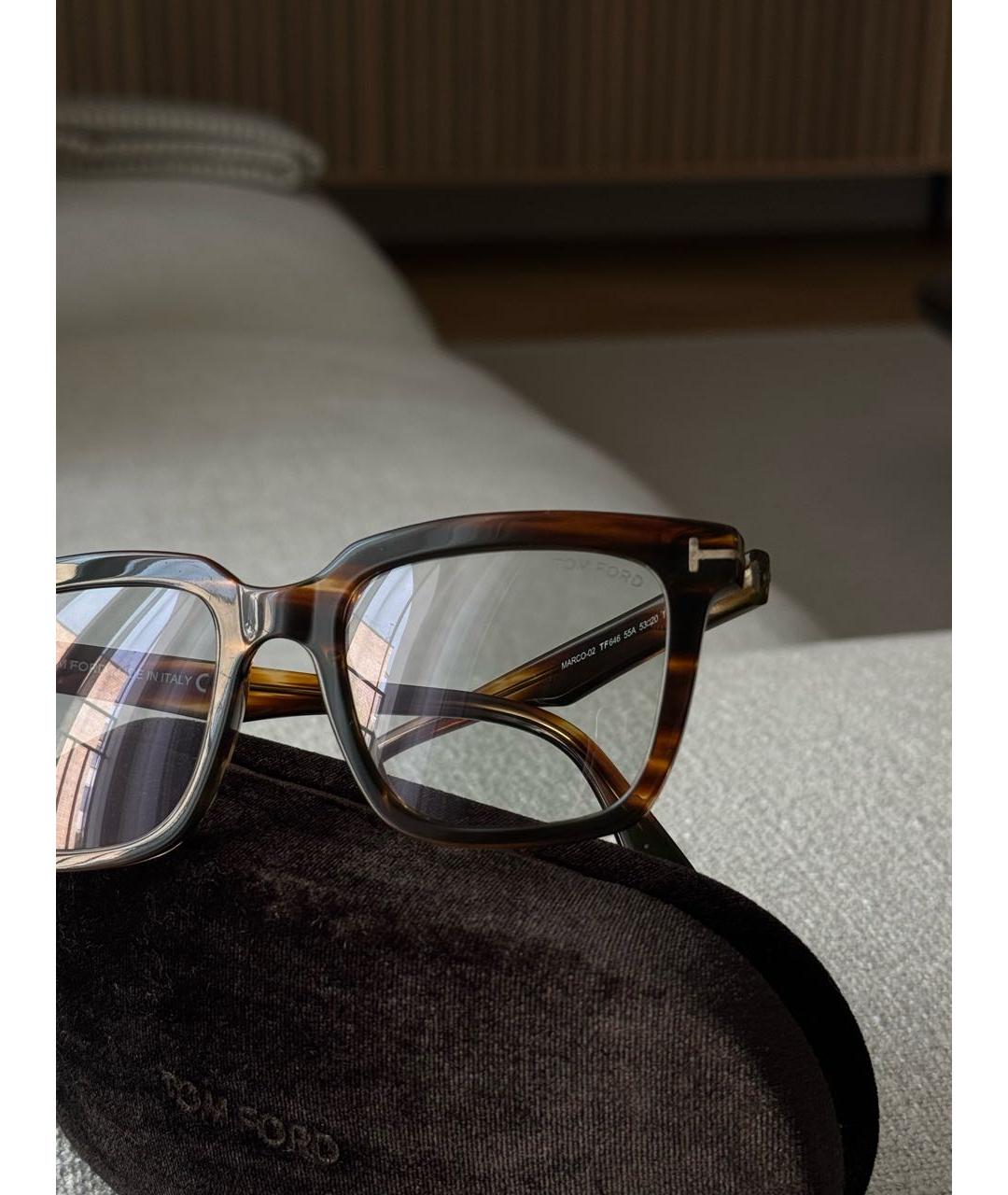 TOM FORD Коричневые пластиковые солнцезащитные очки, фото 3