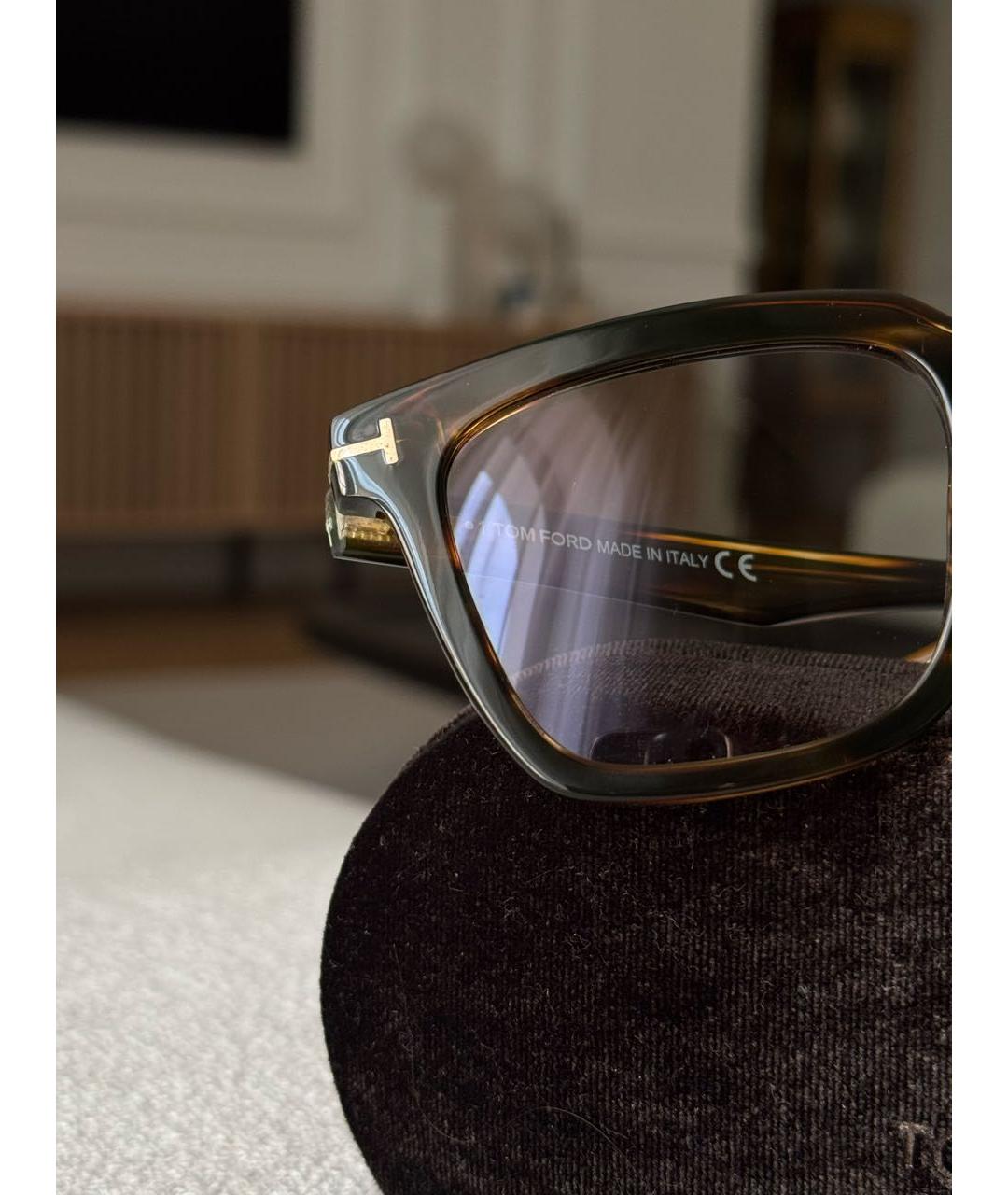 TOM FORD Коричневые пластиковые солнцезащитные очки, фото 5