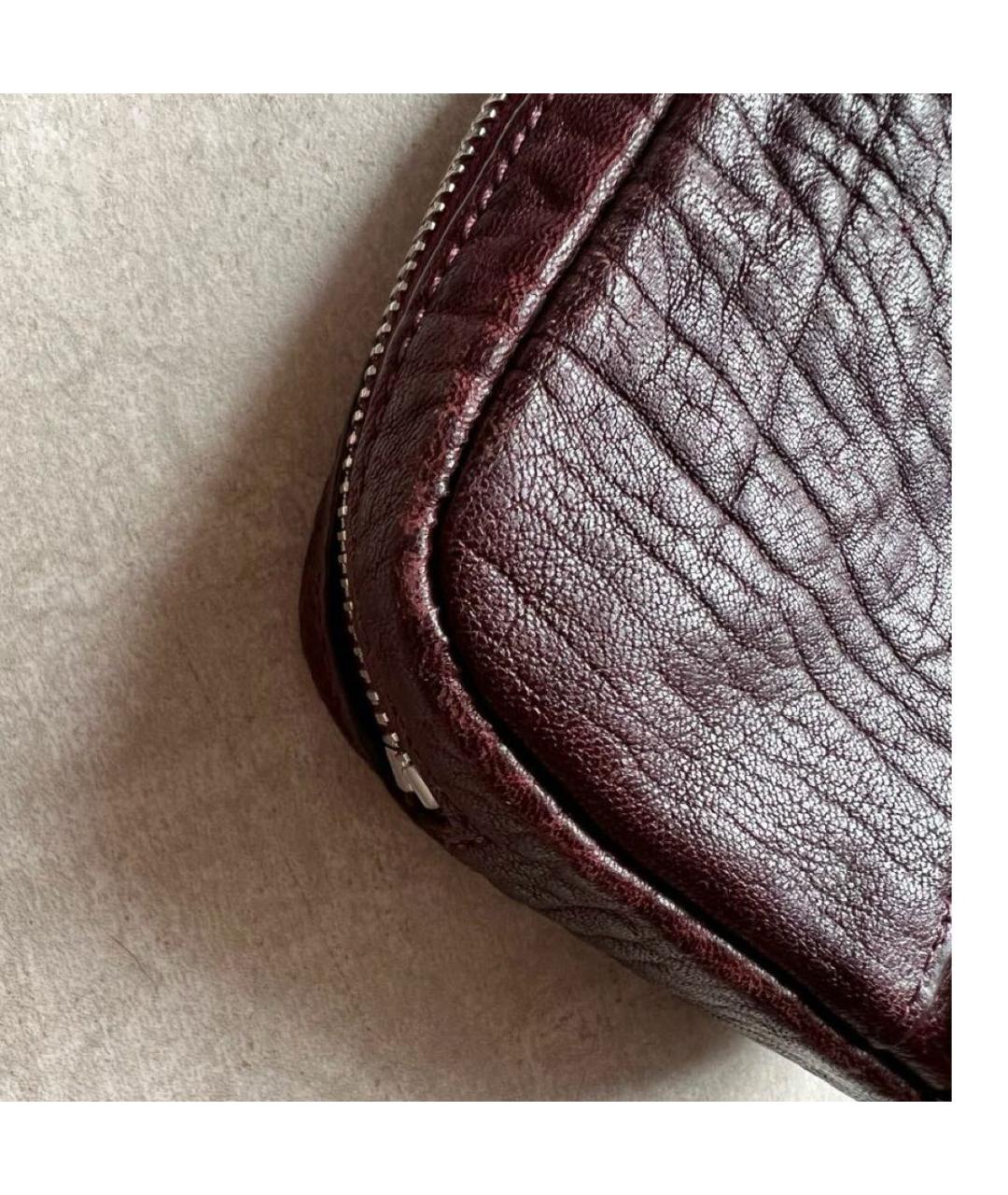 ALEXANDER WANG Бордовый кожаный кошелек, фото 4