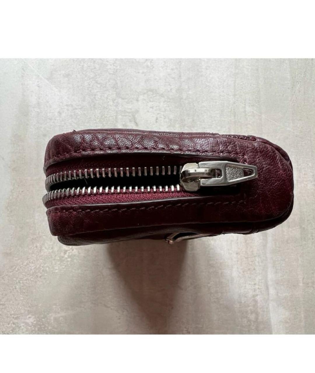 ALEXANDER WANG Бордовый кожаный кошелек, фото 5