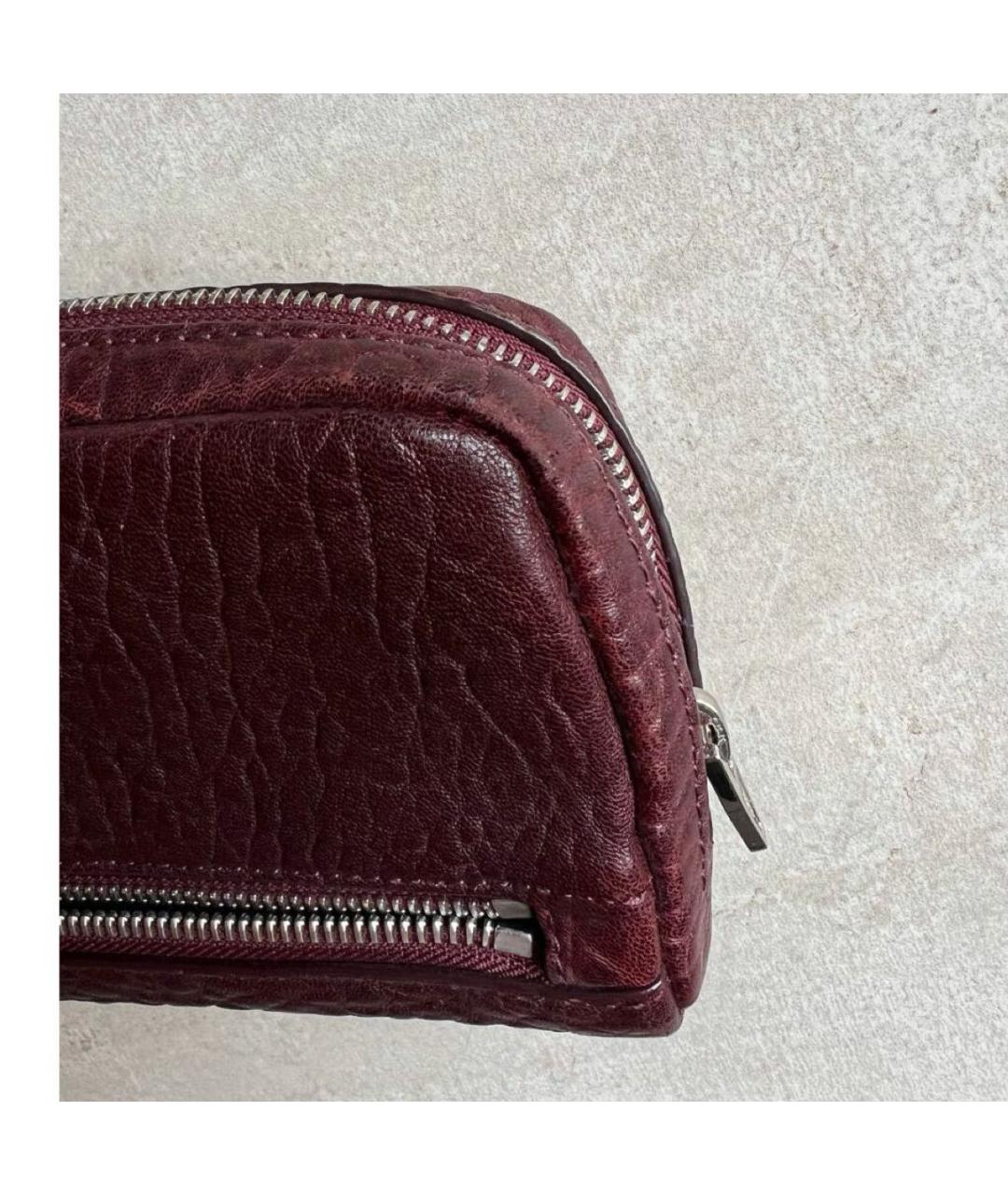 ALEXANDER WANG Бордовый кожаный кошелек, фото 7
