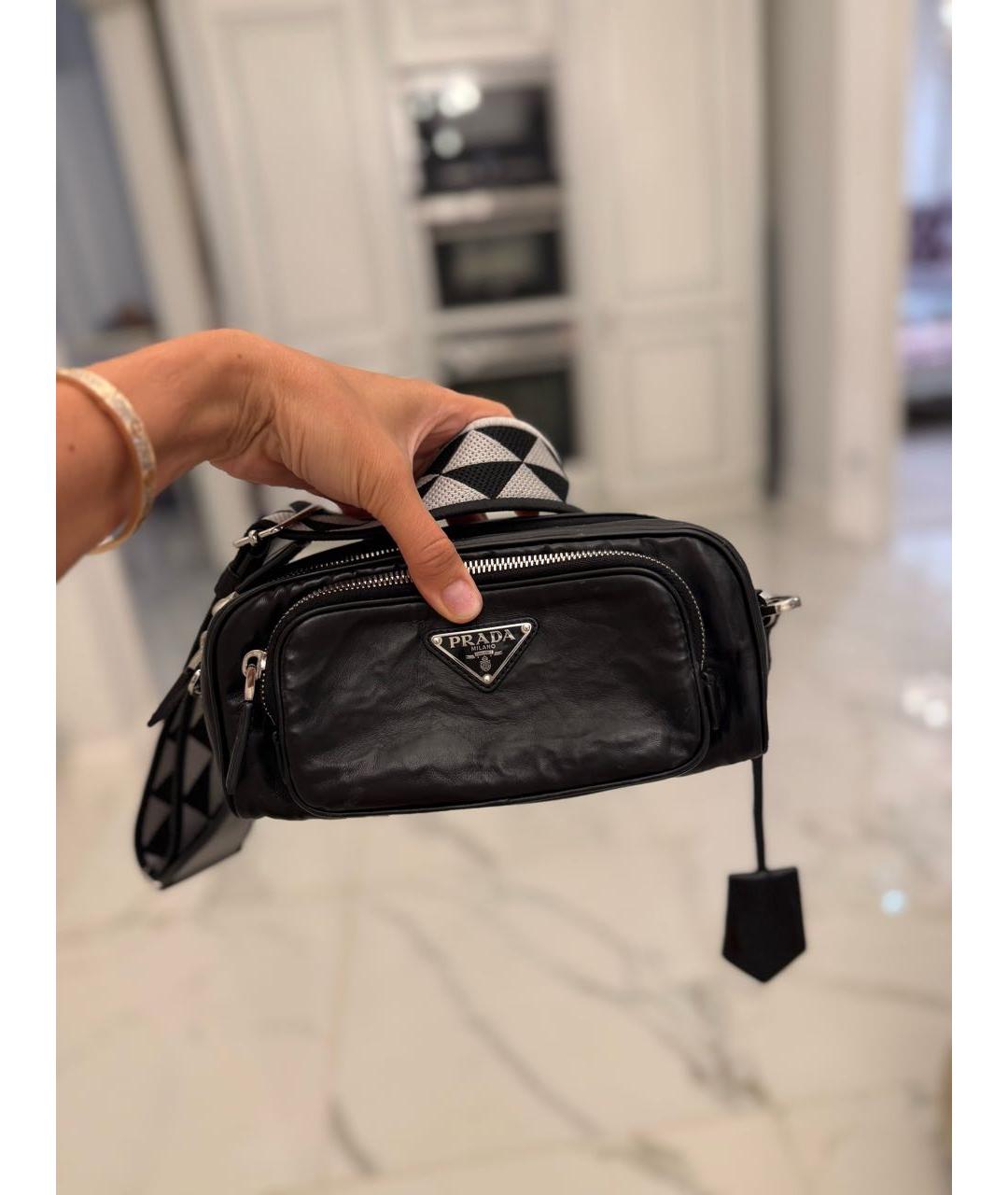 PRADA Черная кожаная поясная сумка, фото 6