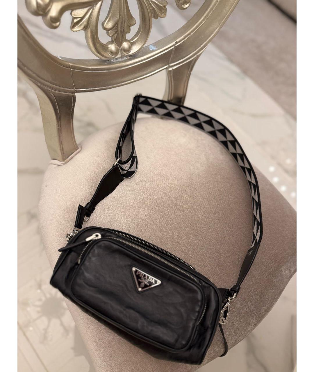 PRADA Черная кожаная поясная сумка, фото 8