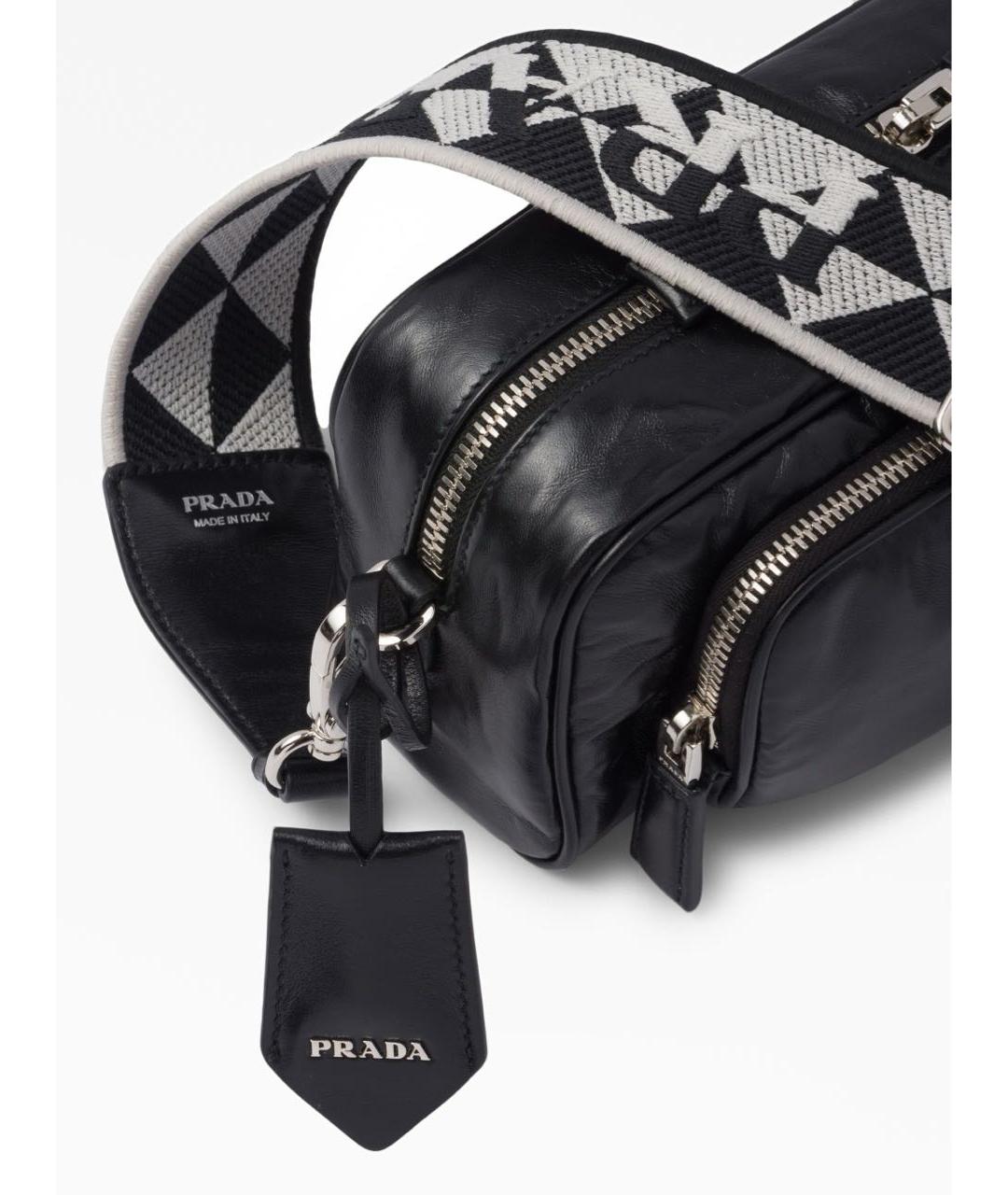 PRADA Черная кожаная поясная сумка, фото 5