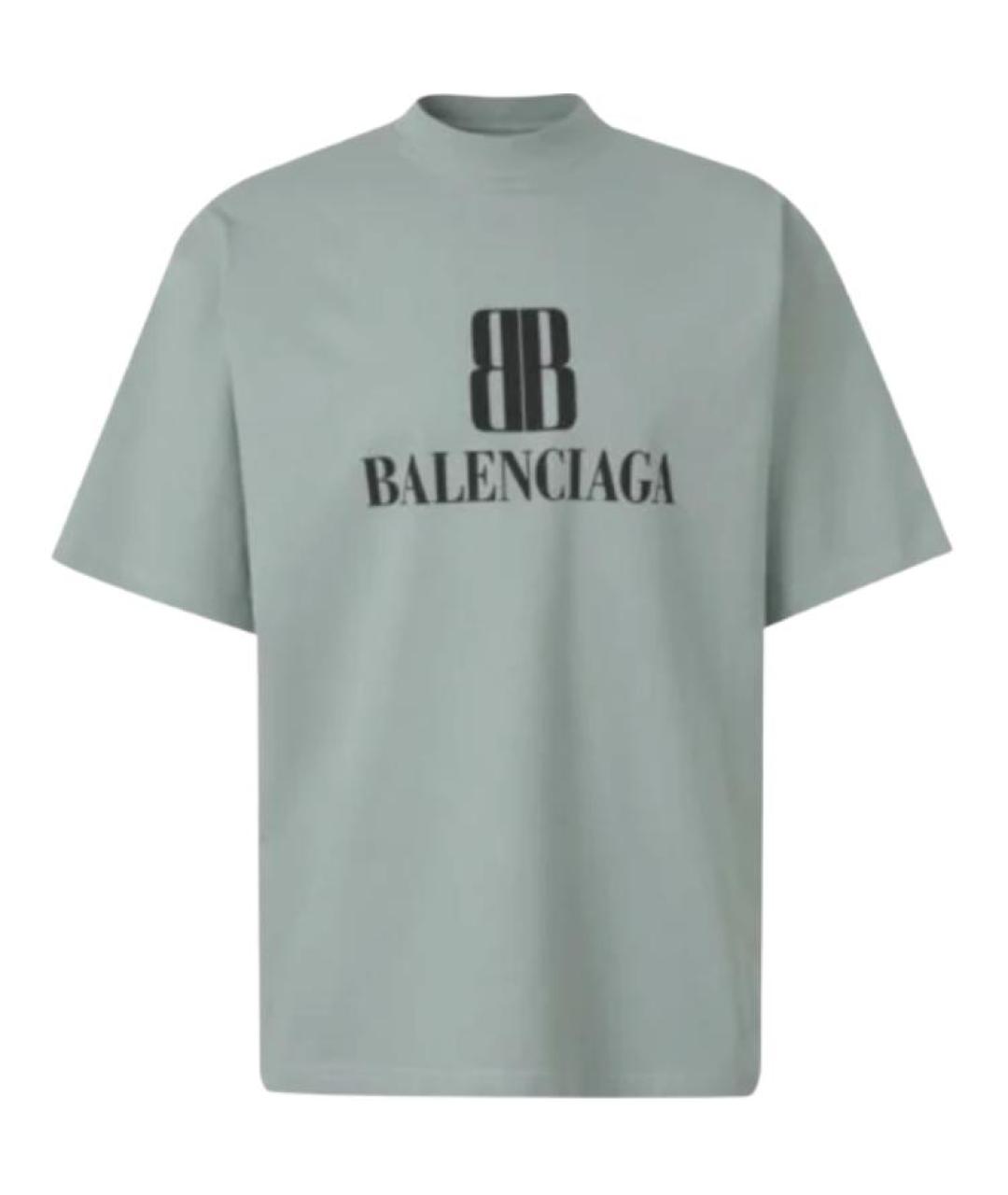 BALENCIAGA Зеленая хлопковая футболка, фото 1