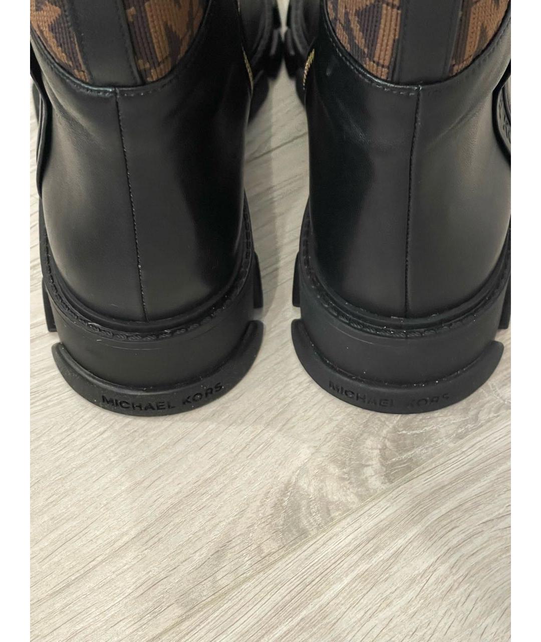 MICHAEL KORS Черные ботфорты из искусственной кожи, фото 3