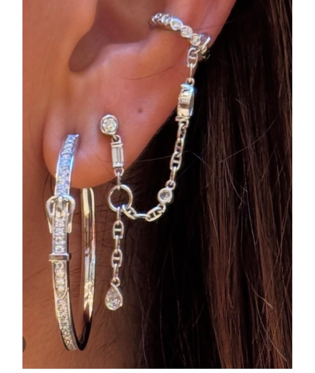 HERMES Белые серьги из белого золота, фото 4