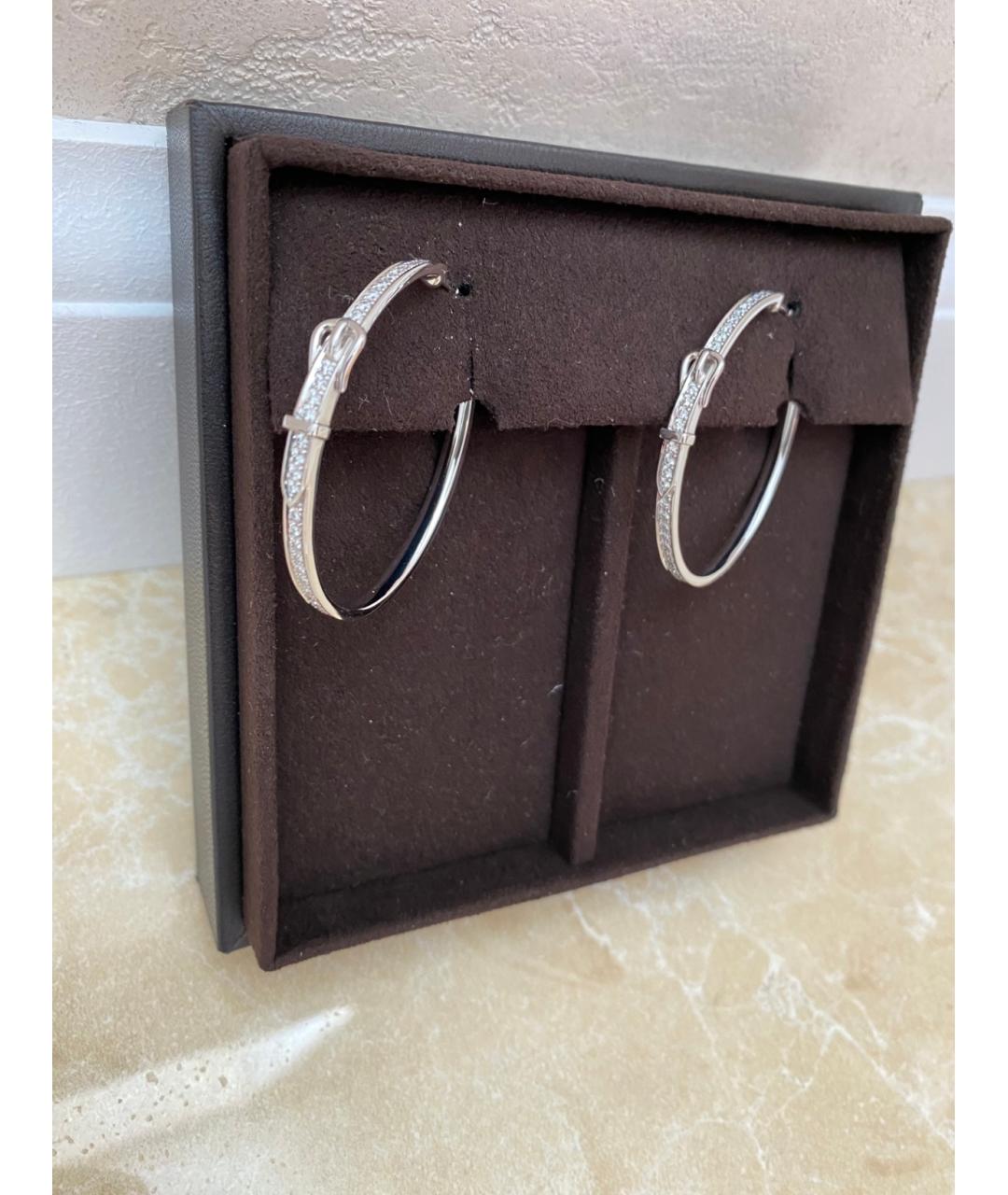 HERMES Белые серьги из белого золота, фото 3