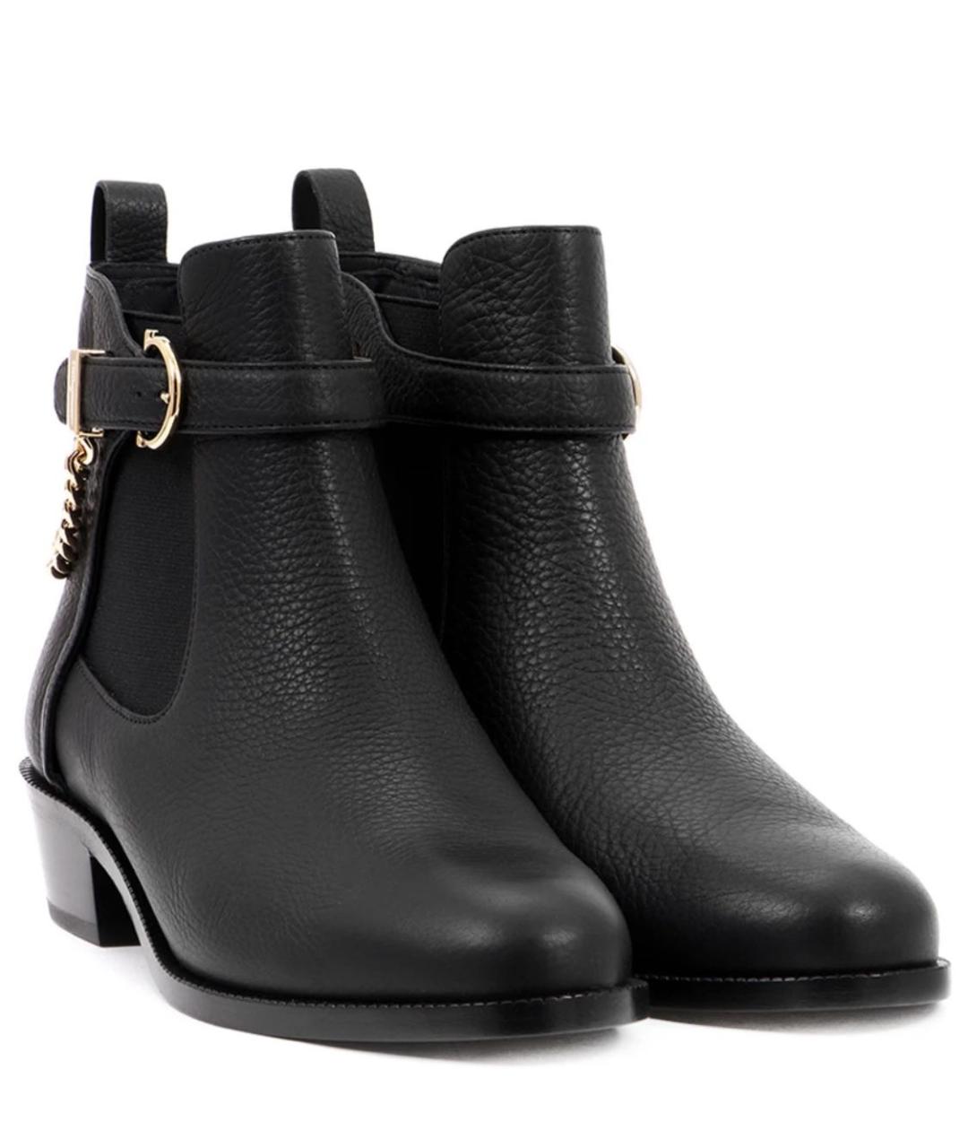 FERRAGAMO Черные кожаные ботильоны, фото 2