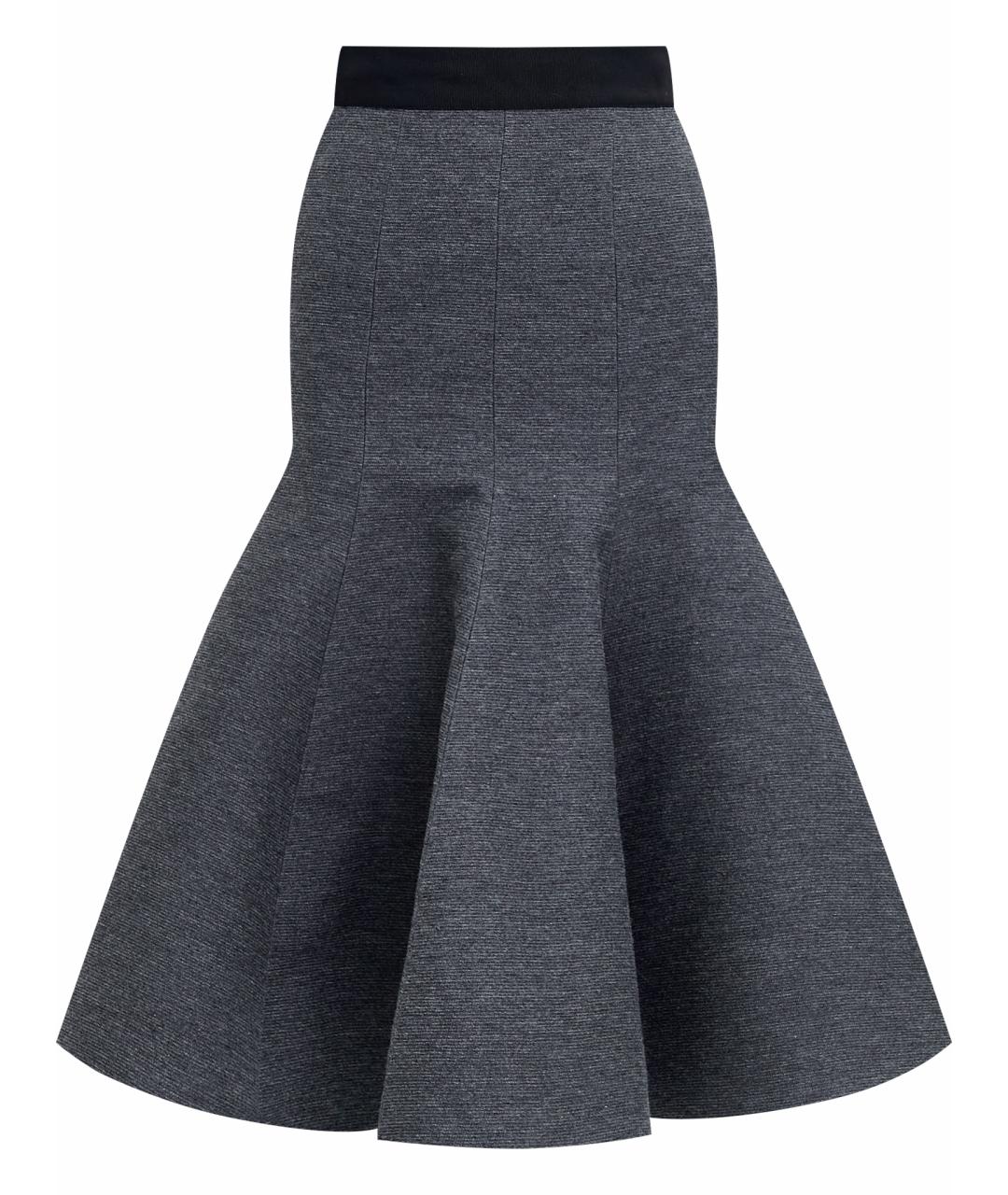 LANVIN Серая шерстяная юбка миди, фото 1