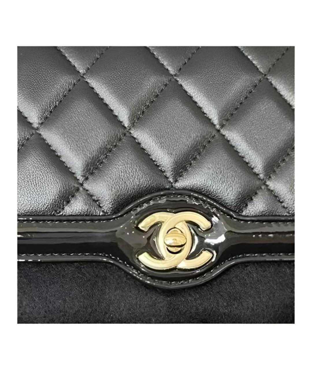 CHANEL Черная кожаная сумка через плечо, фото 4