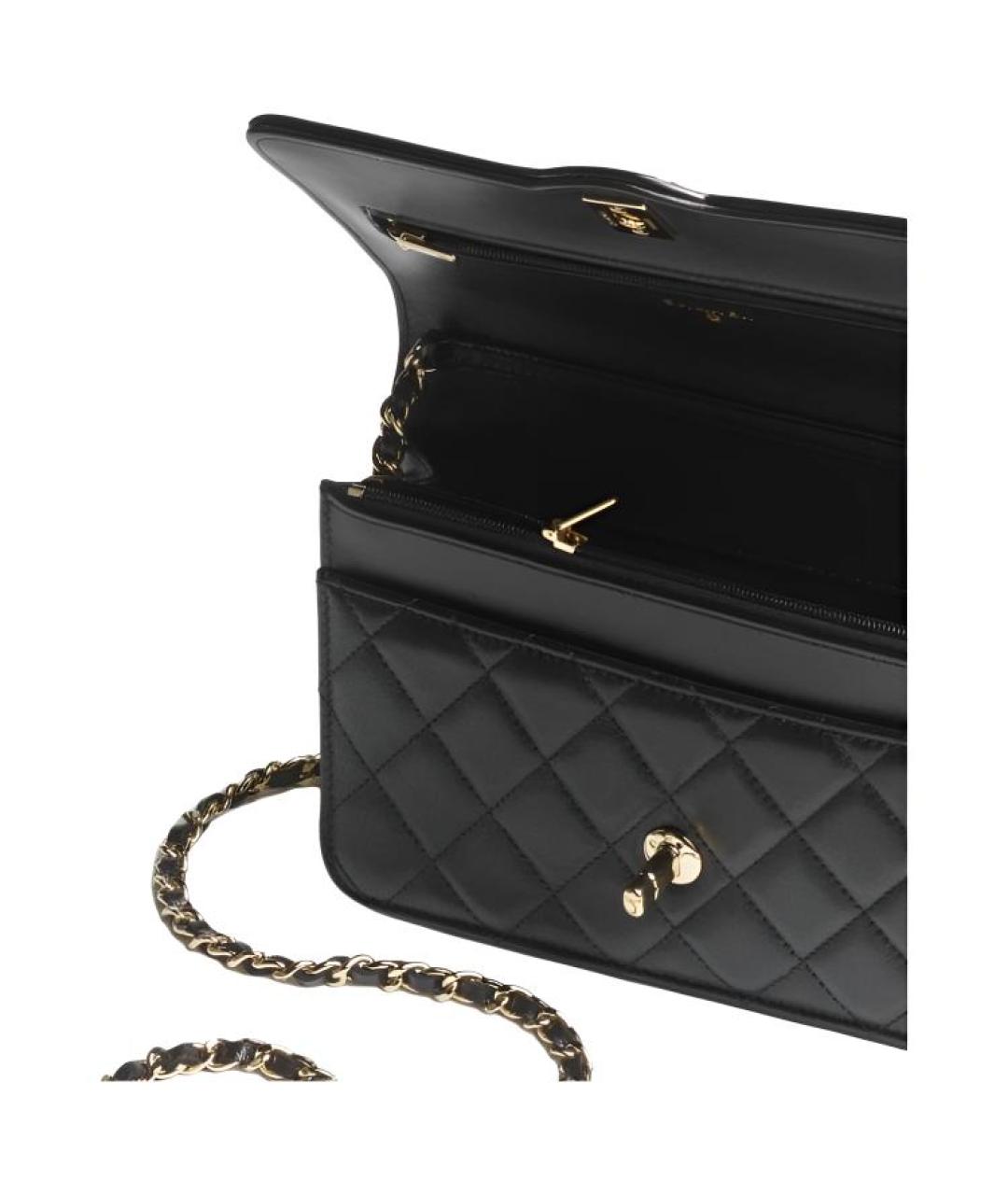 CHANEL Черная кожаная сумка через плечо, фото 6