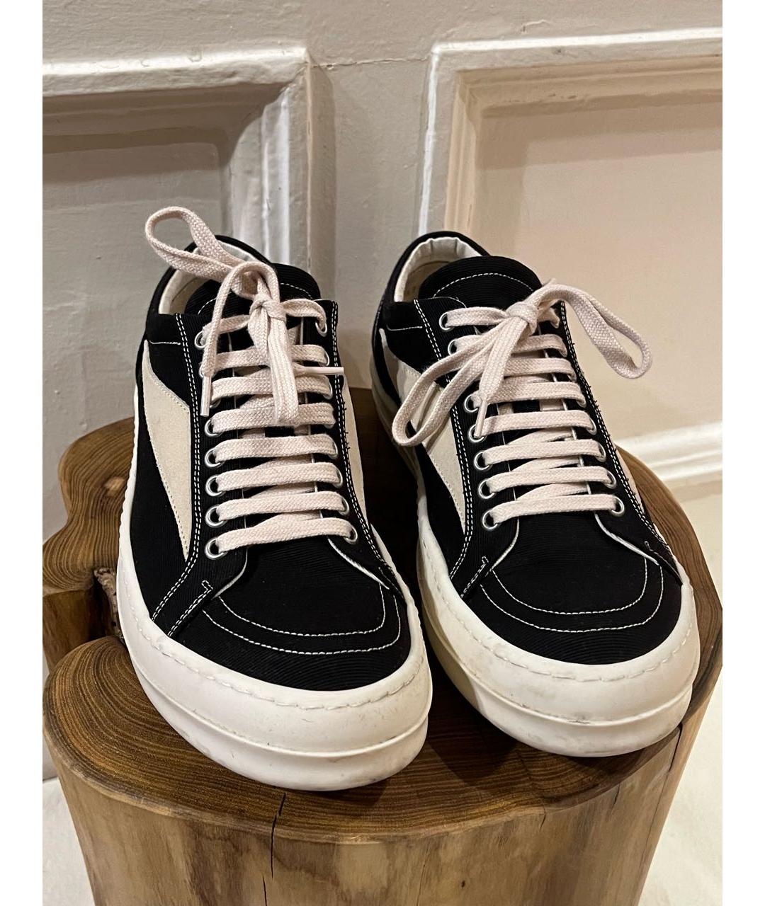 RICK OWENS DRKSHDW Черные низкие кроссовки / кеды, фото 2