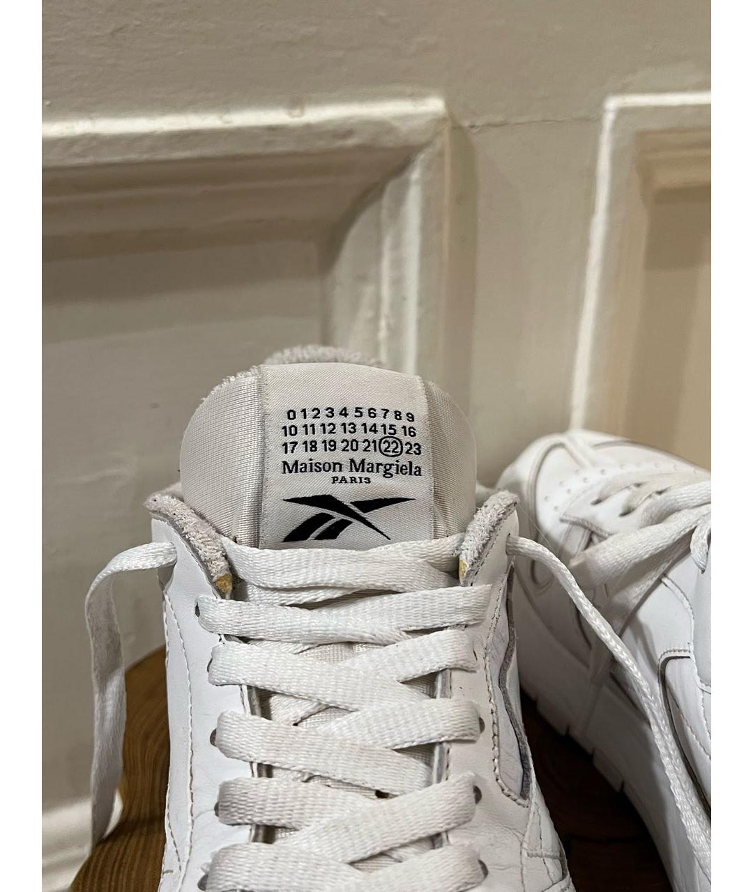 MAISON MARGIELA Белые кожаные низкие кроссовки / кеды, фото 5