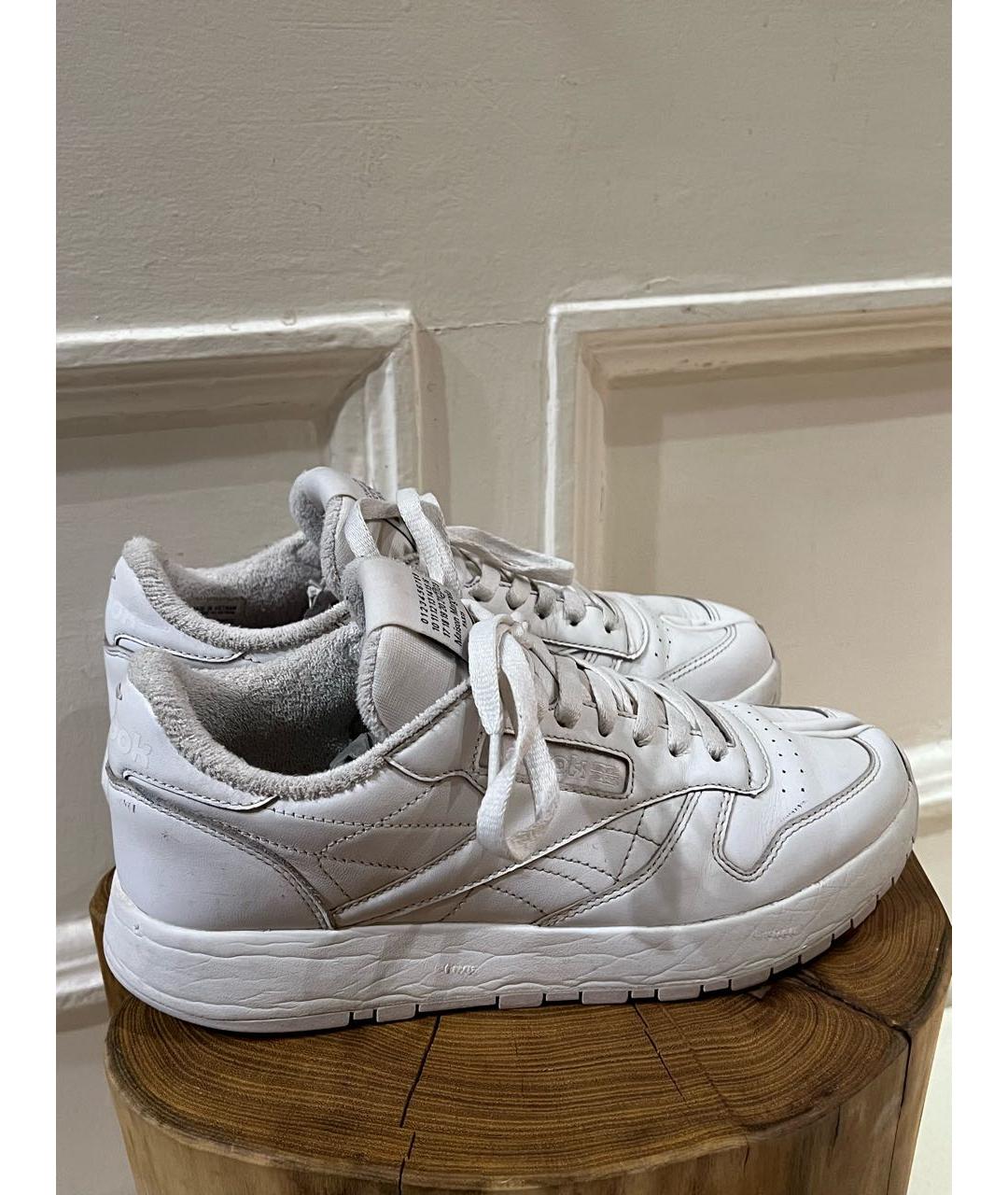 MAISON MARGIELA Белые кожаные низкие кроссовки / кеды, фото 3