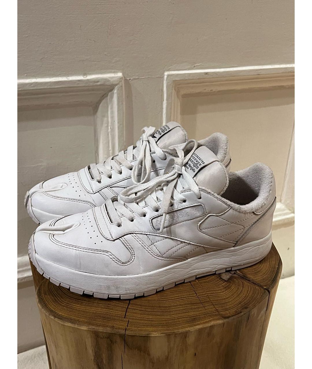 MAISON MARGIELA Белые кожаные низкие кроссовки / кеды, фото 7