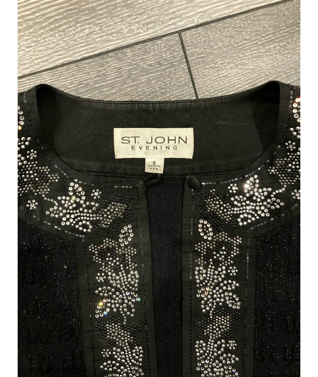 ST. JOHN Черный хлопковый жакет/пиджак, фото 2