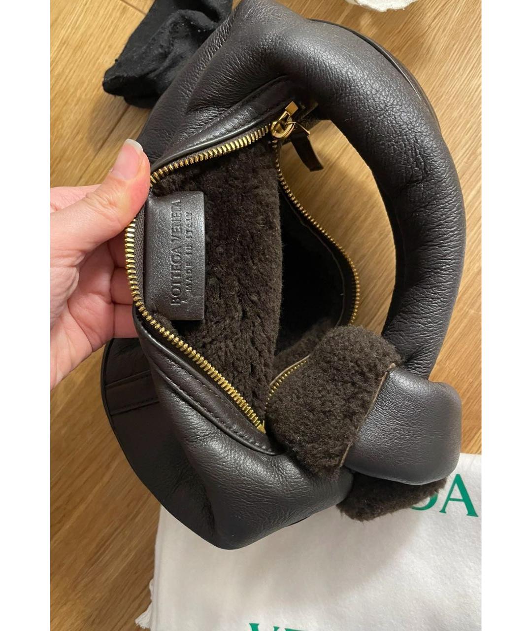 BOTTEGA VENETA Коричневая кожаная сумка через плечо, фото 3