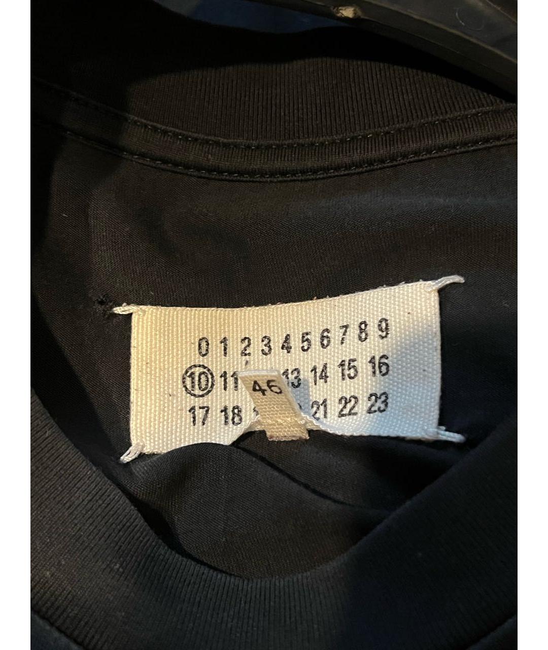 MAISON MARGIELA Черная хлопковая футболка, фото 5
