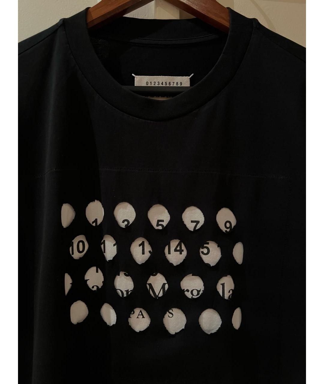 MAISON MARGIELA Черная хлопковая футболка, фото 2
