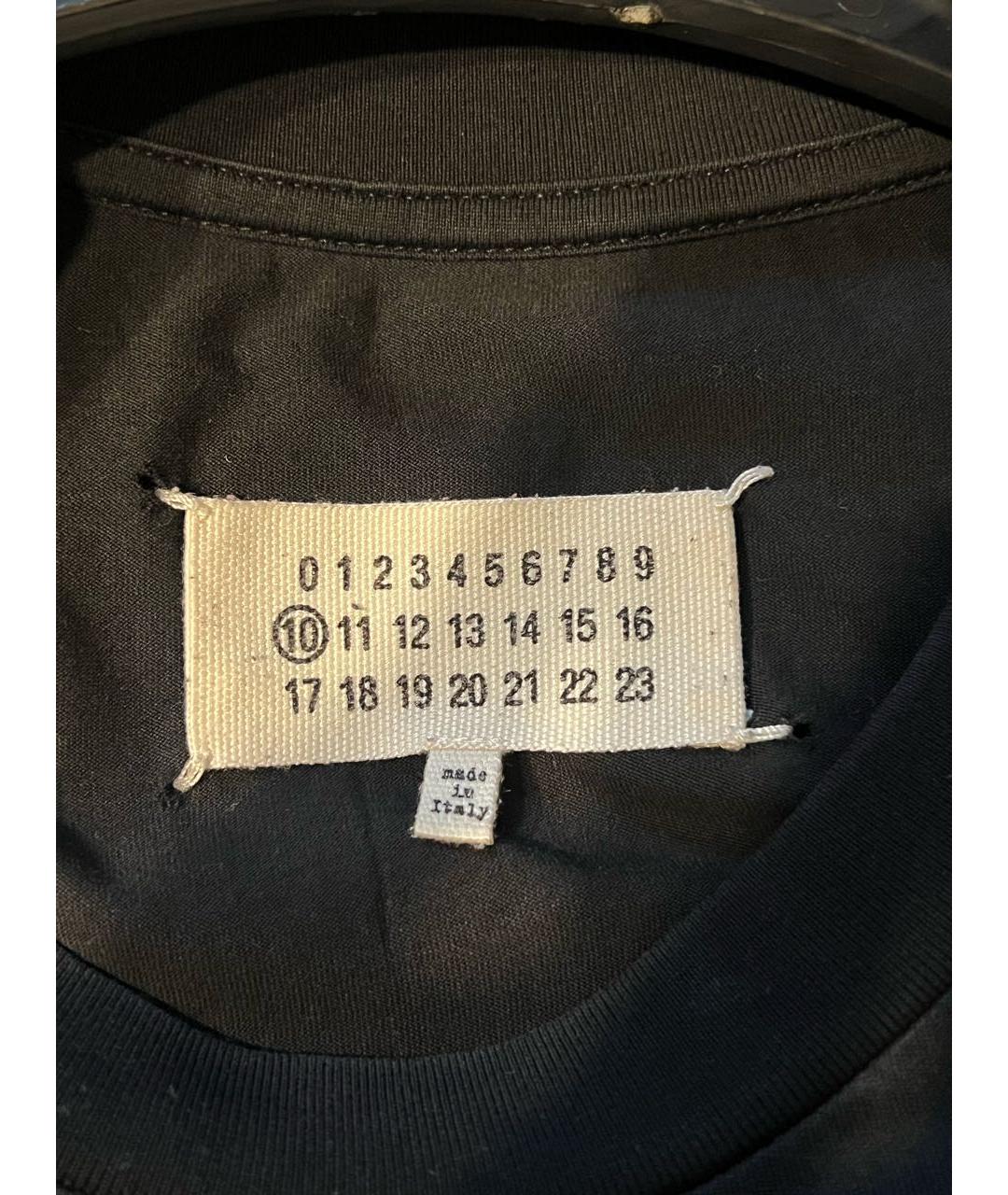 MAISON MARGIELA Черная хлопковая футболка, фото 4