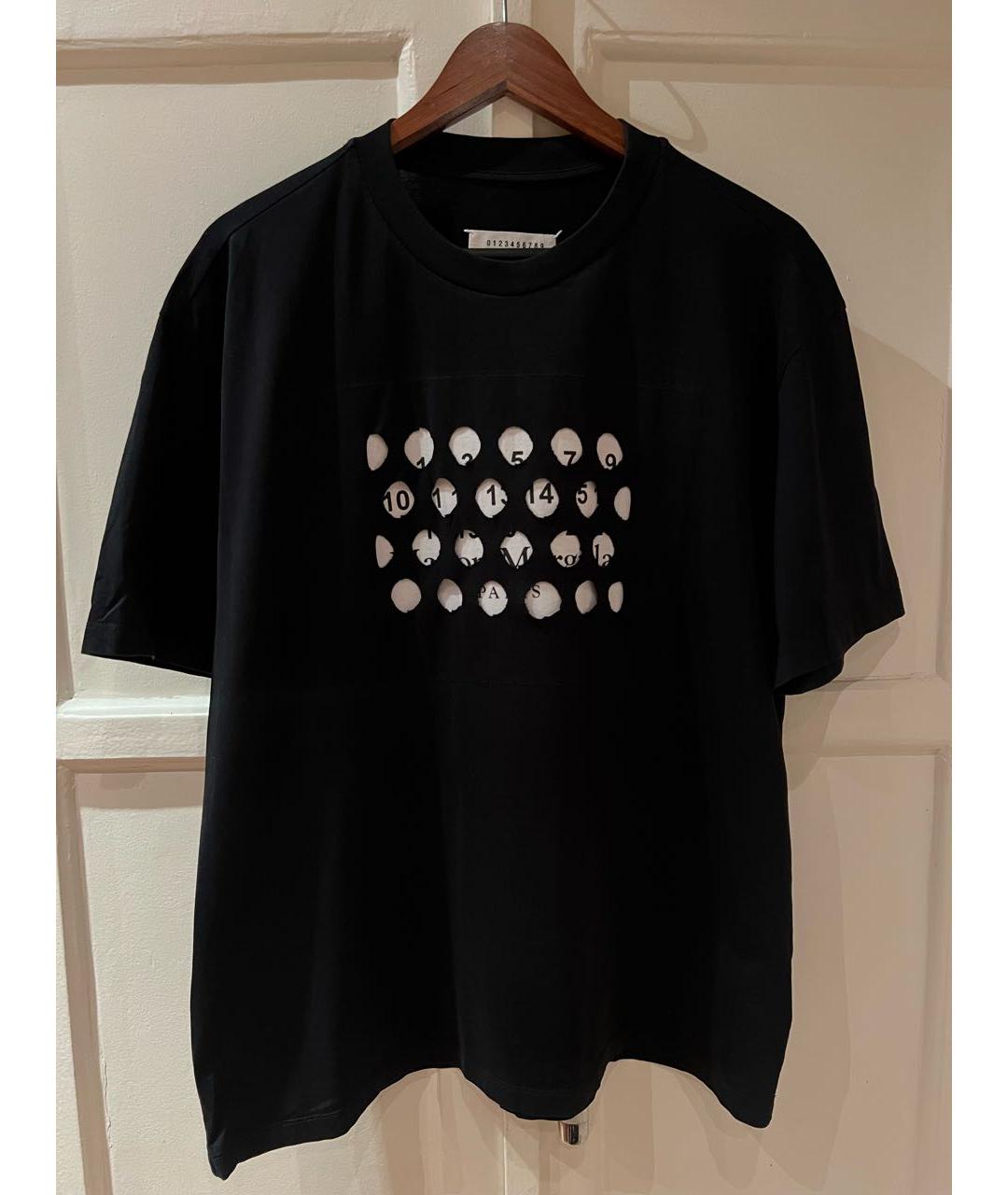 MAISON MARGIELA Черная хлопковая футболка, фото 7