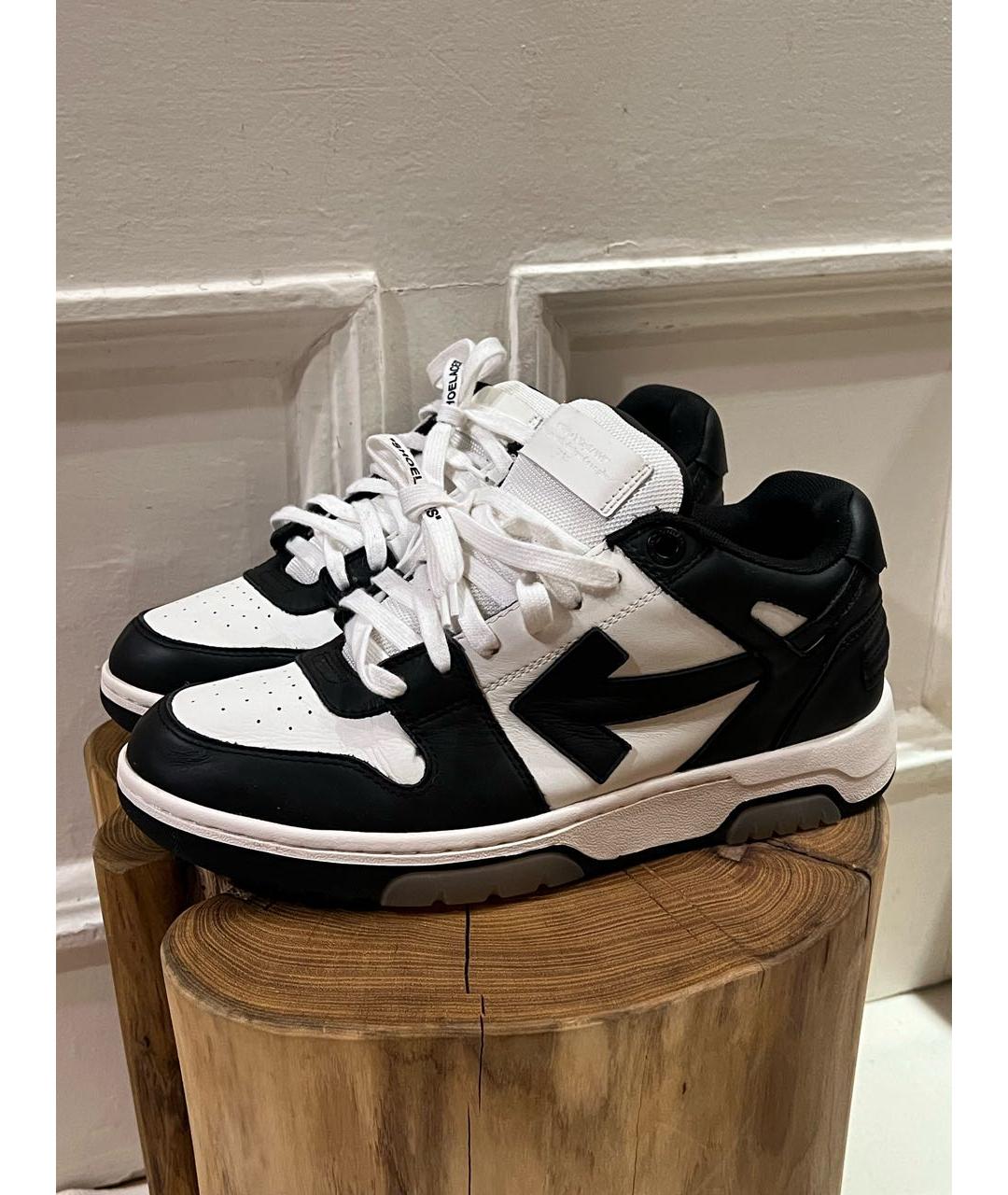 OFF-WHITE Черные кожаные низкие кроссовки / кеды, фото 7