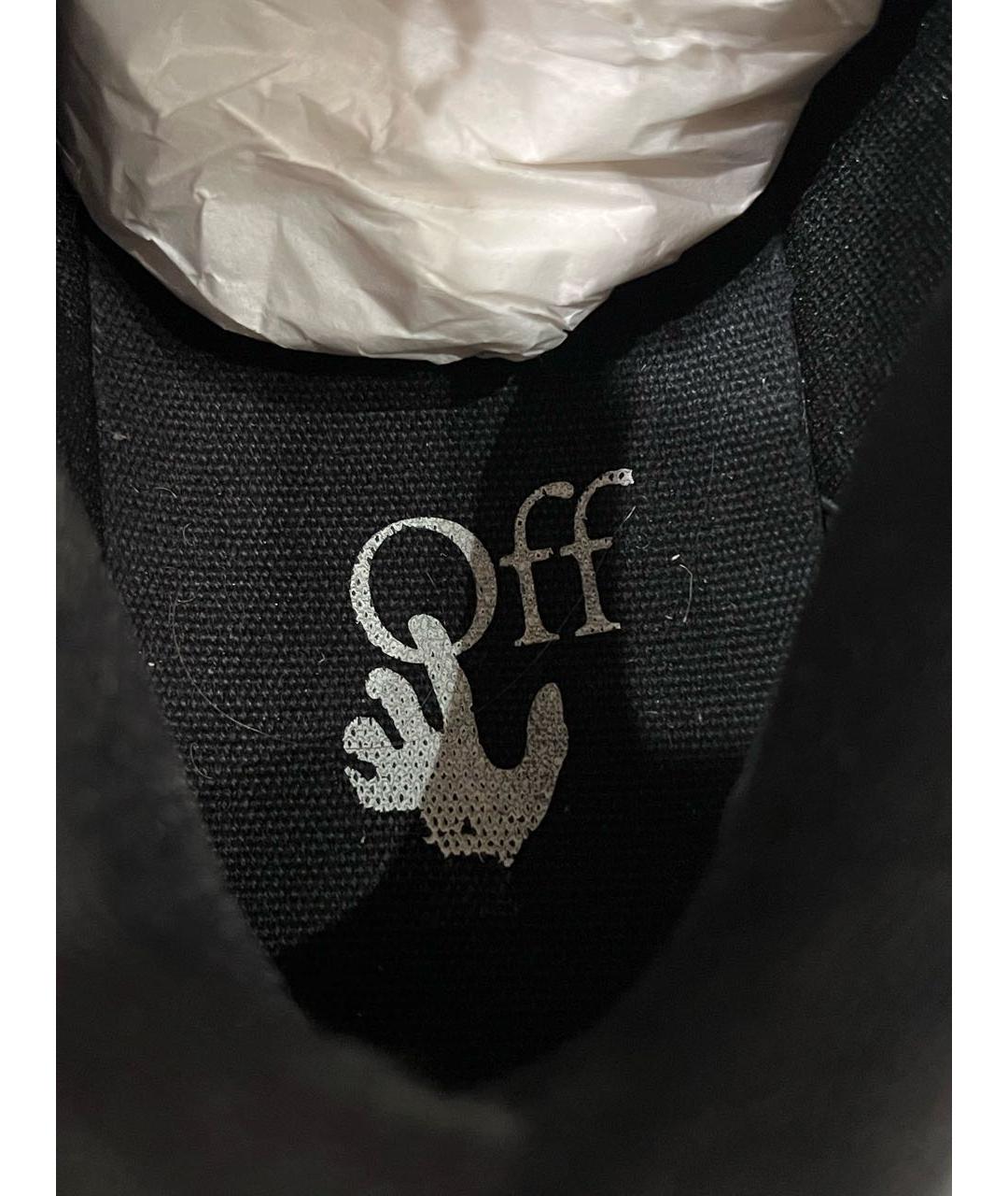 OFF-WHITE Черные кожаные низкие кроссовки / кеды, фото 6
