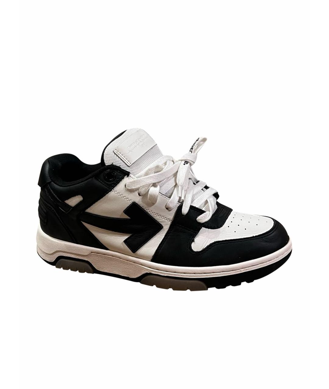 OFF-WHITE Черные кожаные низкие кроссовки / кеды, фото 1